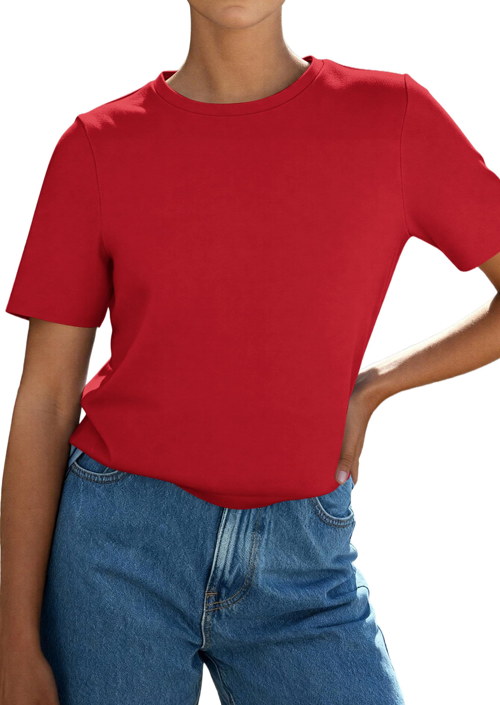 Women's Short Sleeve Cotton Tops Summer Casual T-Shirt 2026