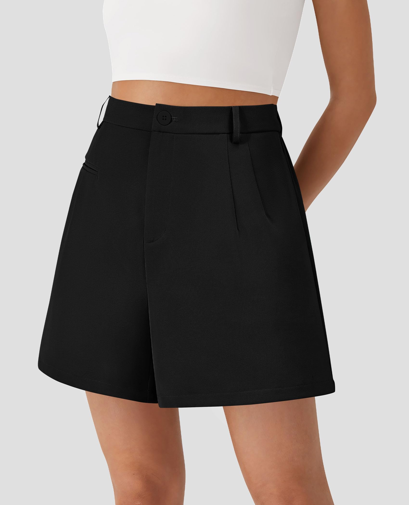 Women's Summer Shorts Business Casual Outfits,Black,S