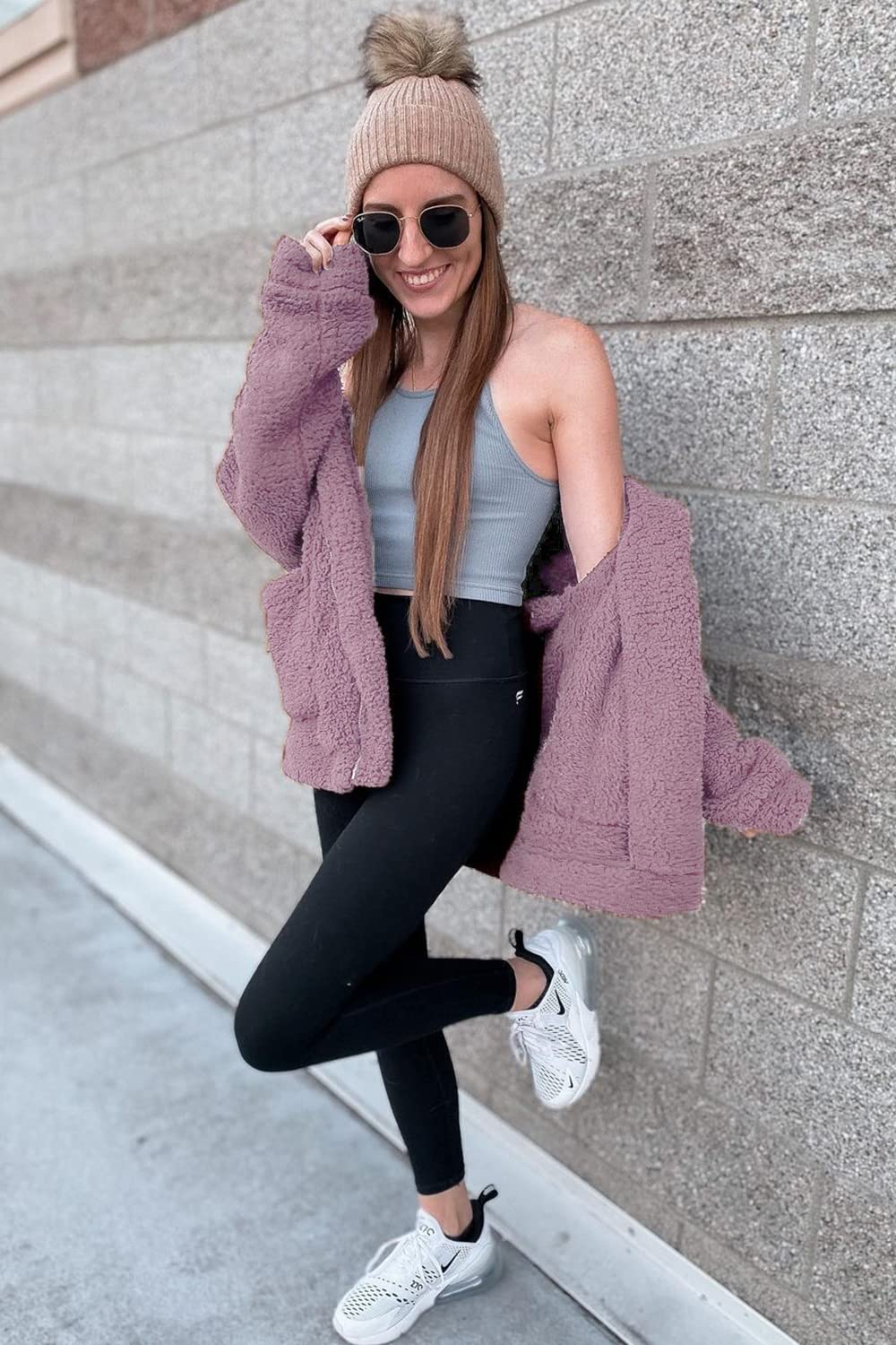 Oversized Sherpa Fleece Jacket Women's Winter Coats Outerwear