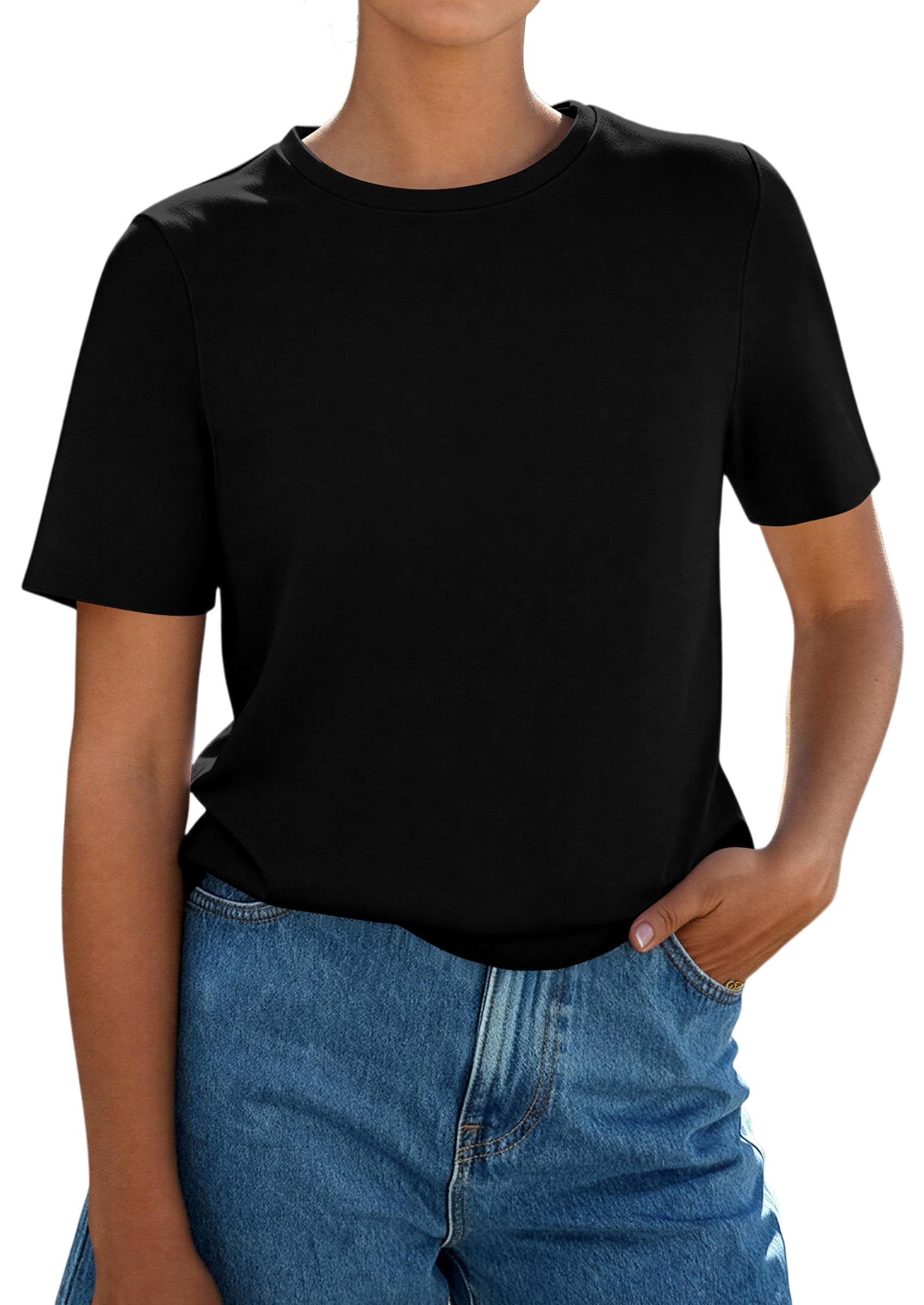 Women's Short Sleeve Cotton Tops Summer Casual T-Shirt 2026