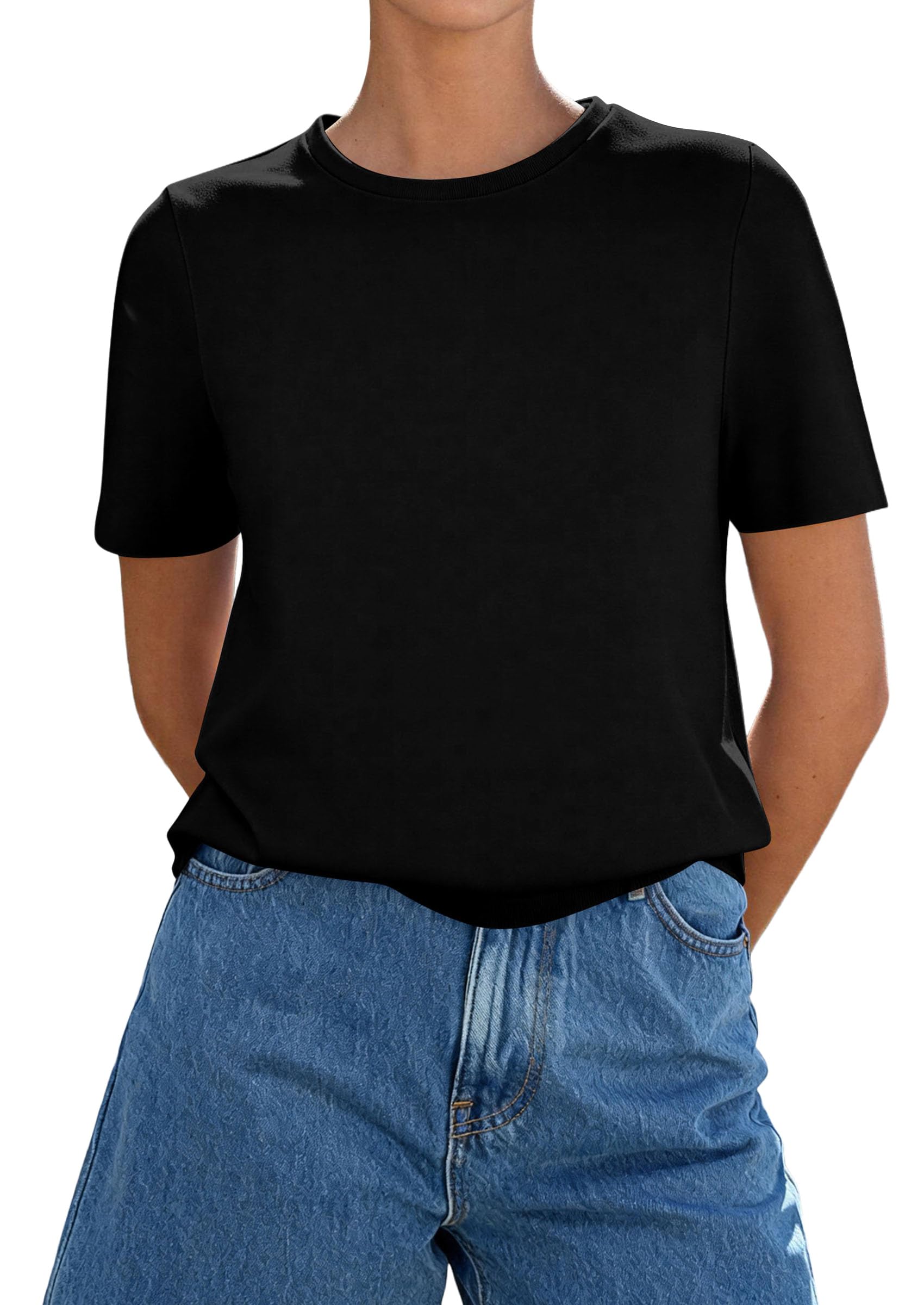 Women's Short Sleeve Cotton Tops Summer Casual T-Shirt 2026