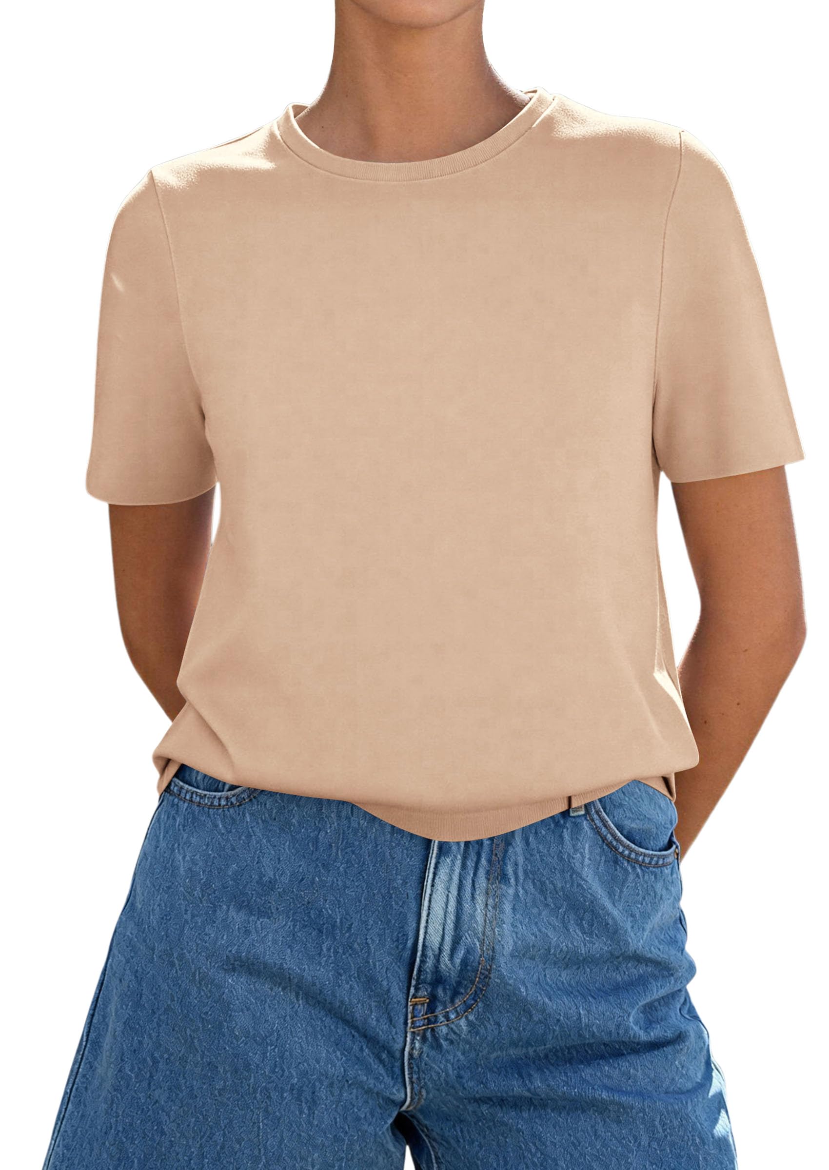 Women's Short Sleeve Cotton Tops Summer Casual T-Shirt 2026
