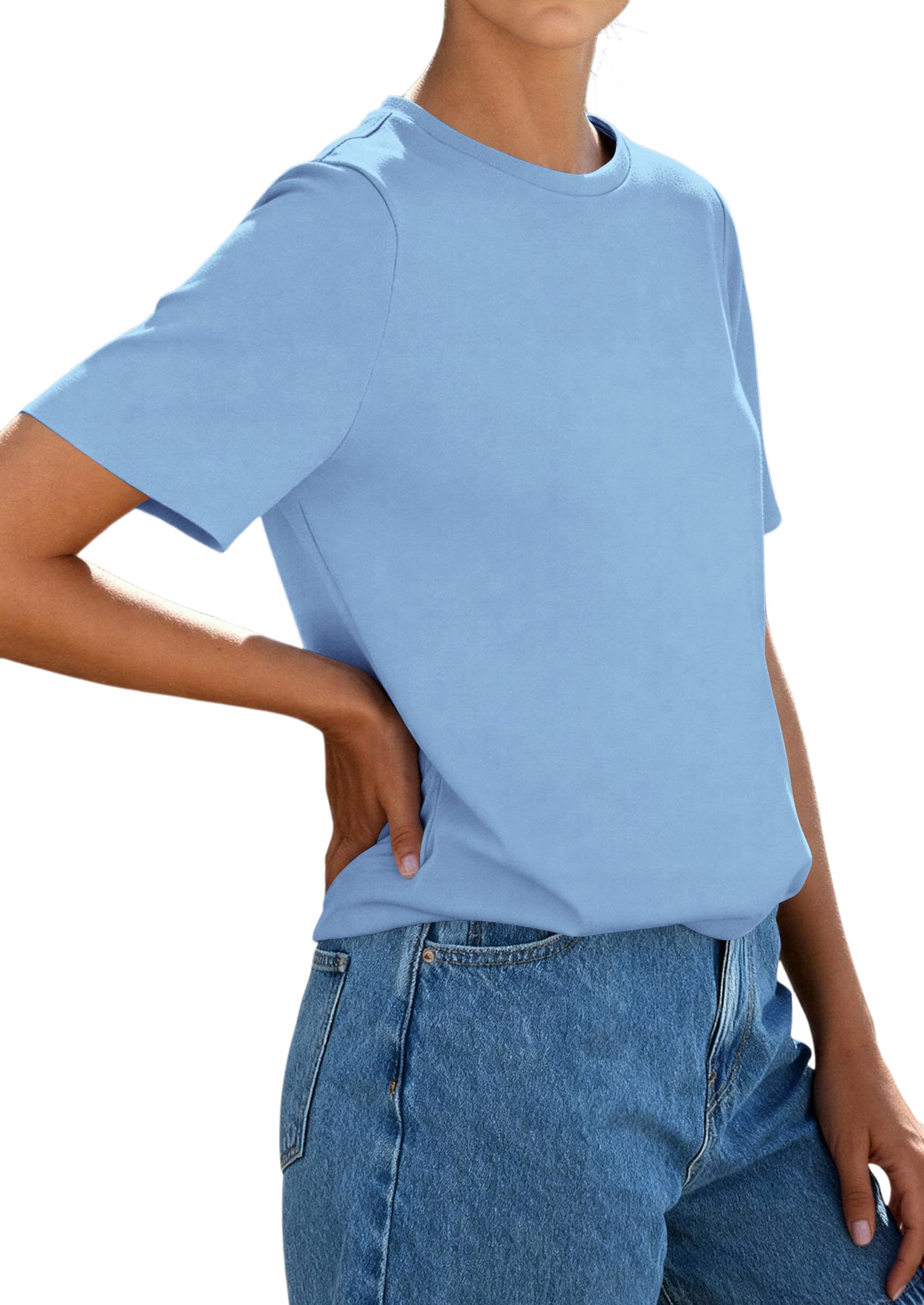 Women's Short Sleeve Cotton Tops Summer Casual T-Shirt 2026