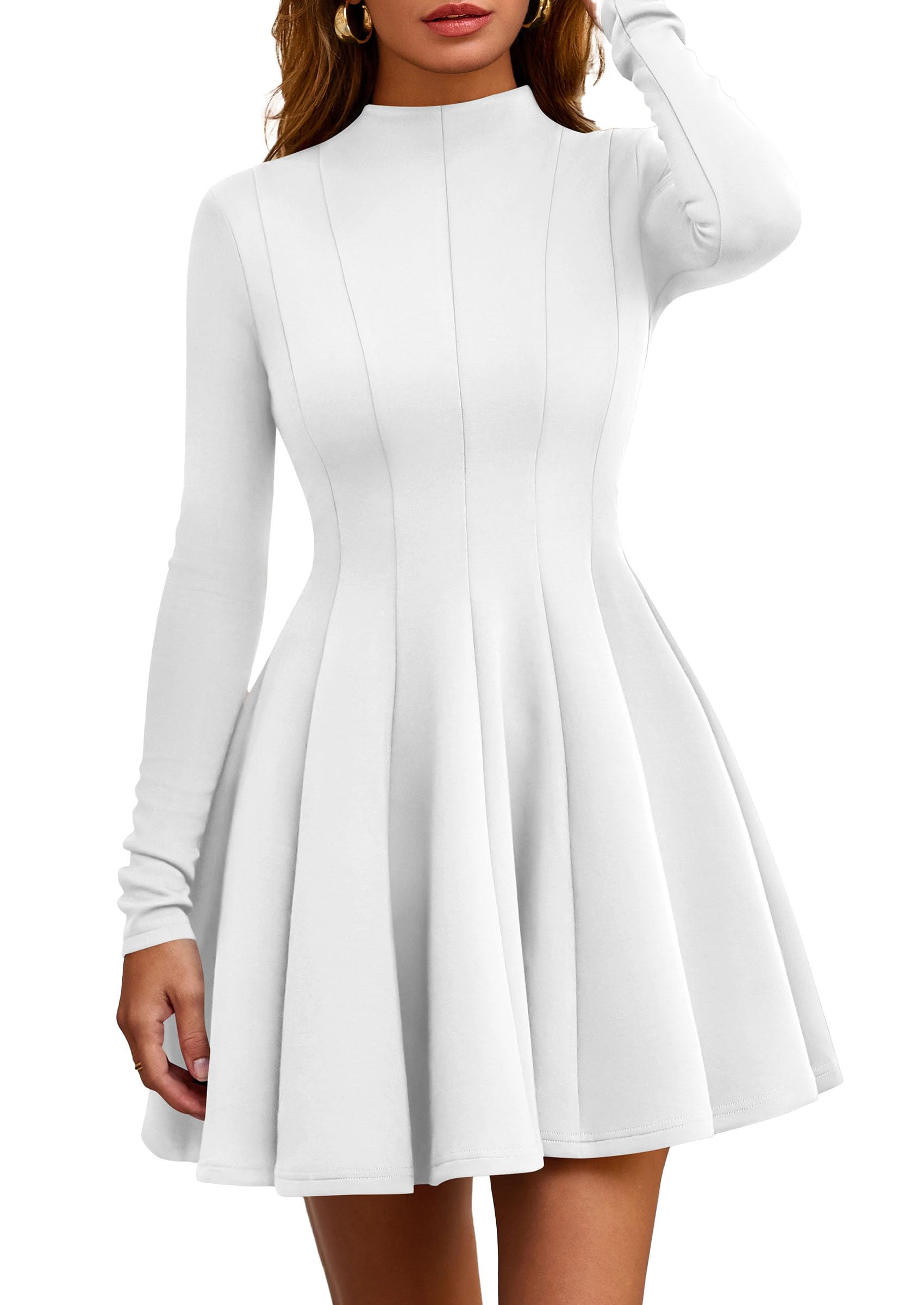 Fall Dresses for Women Long Sleeve Flowy Mini Homecoming Dress