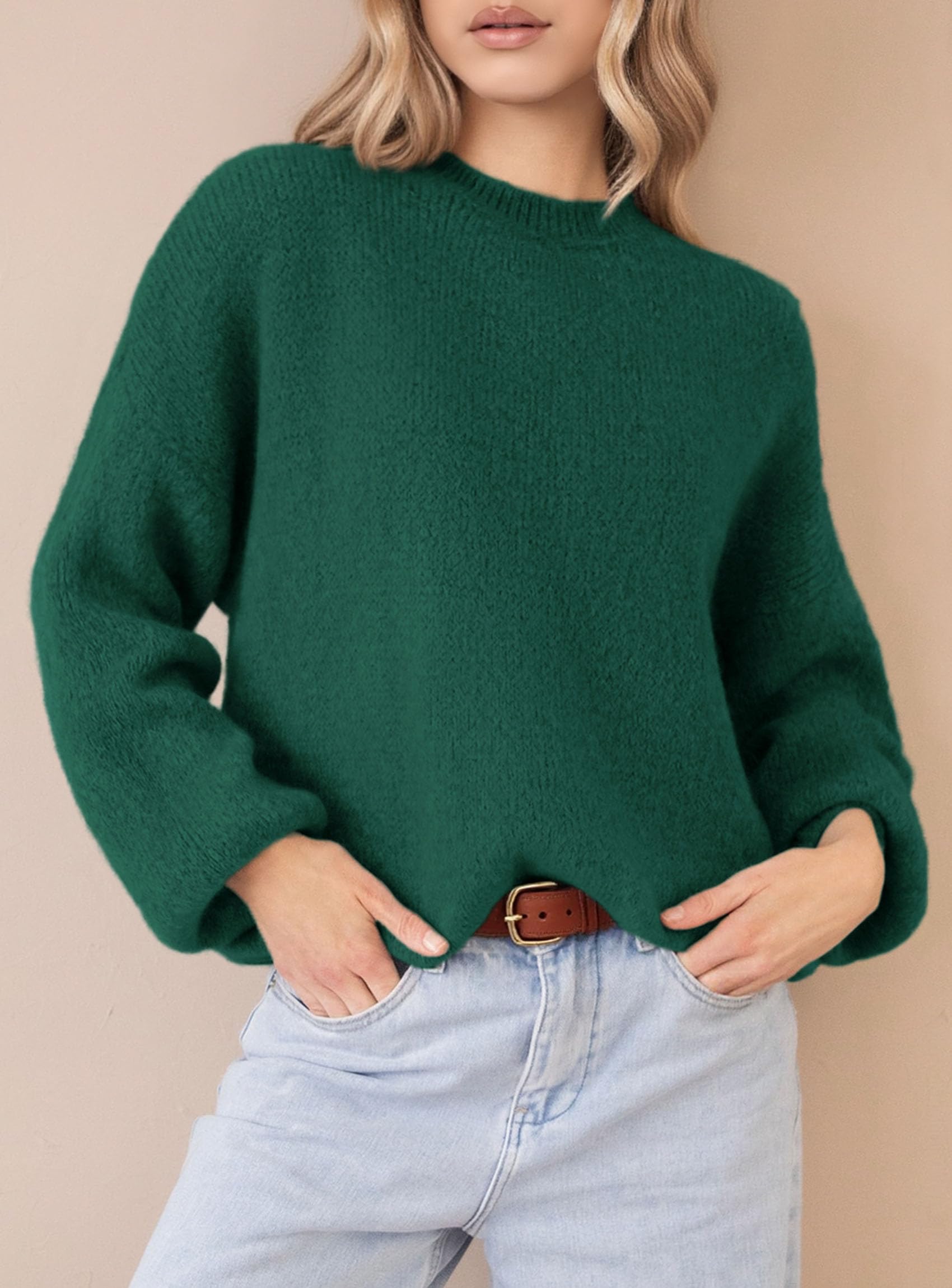 Women's Fall Oversized Holiday Sweaters (Dark Green,S)