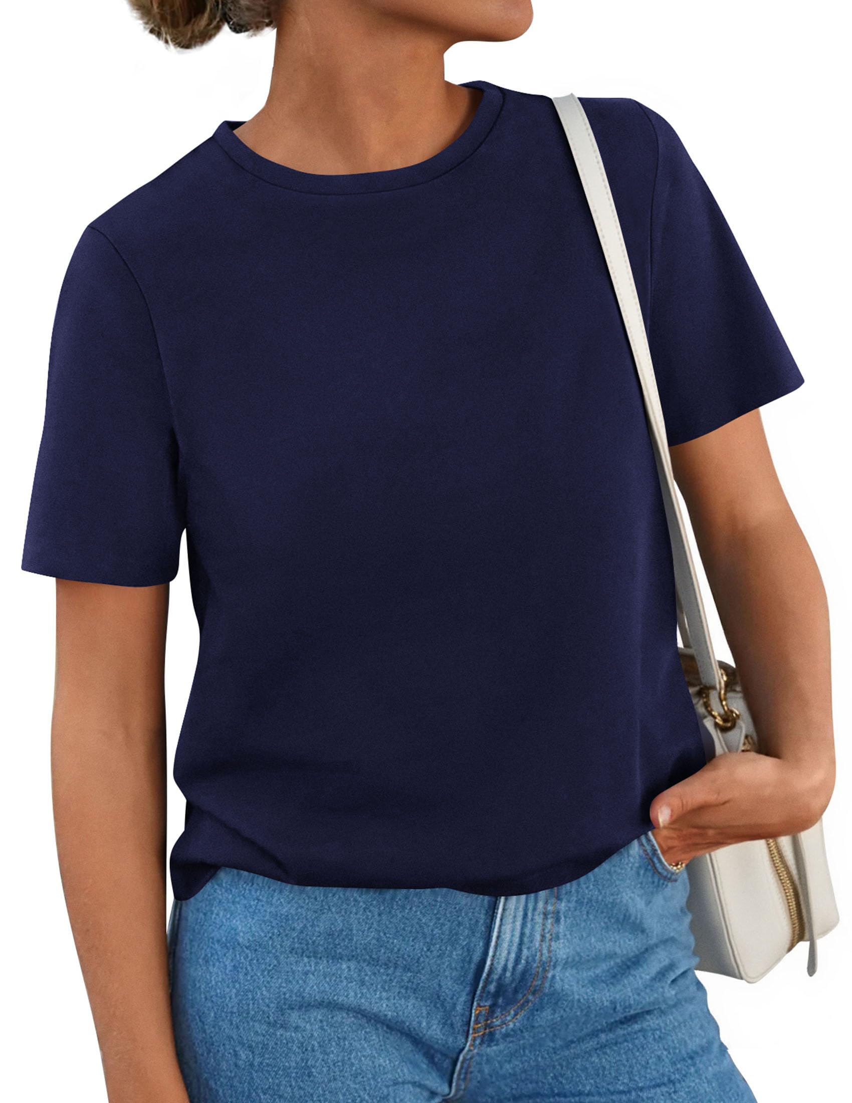 Women's Short Sleeve Cotton Tops Summer Casual T-Shirt 2026