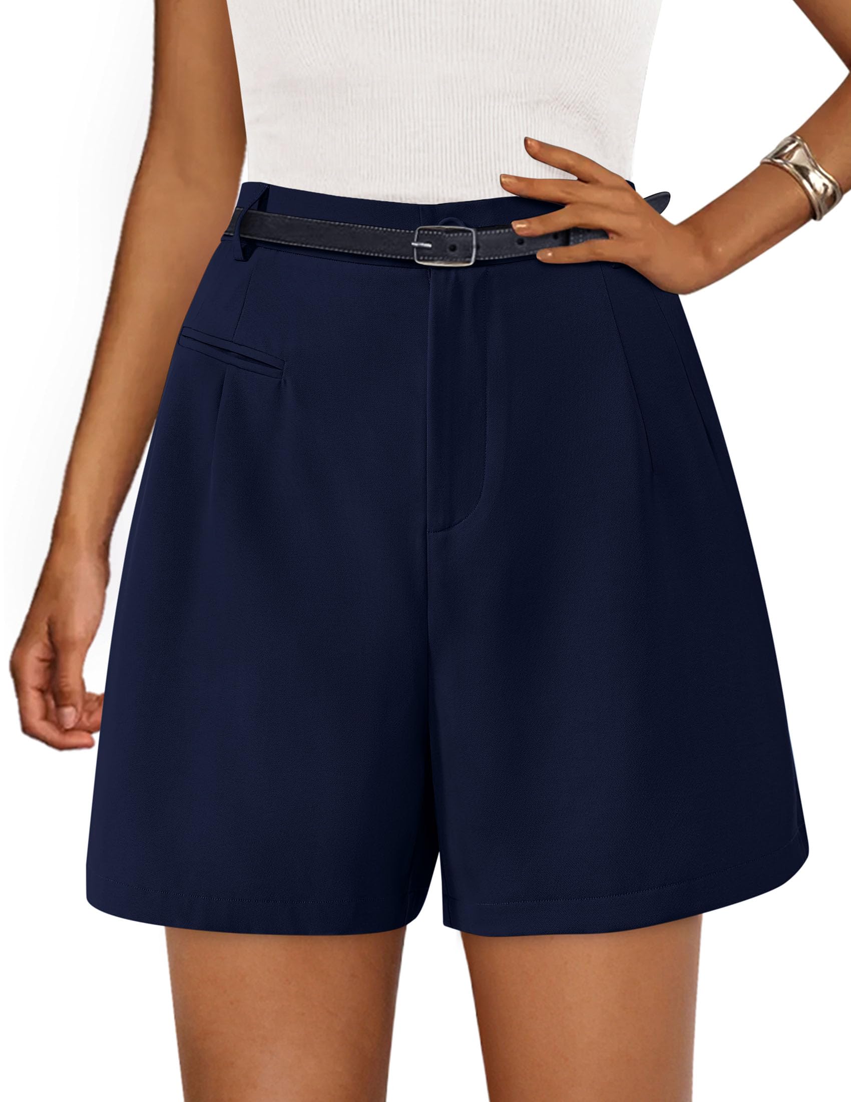 Women's Summer Shorts Business Casual Outfits,Blue,S