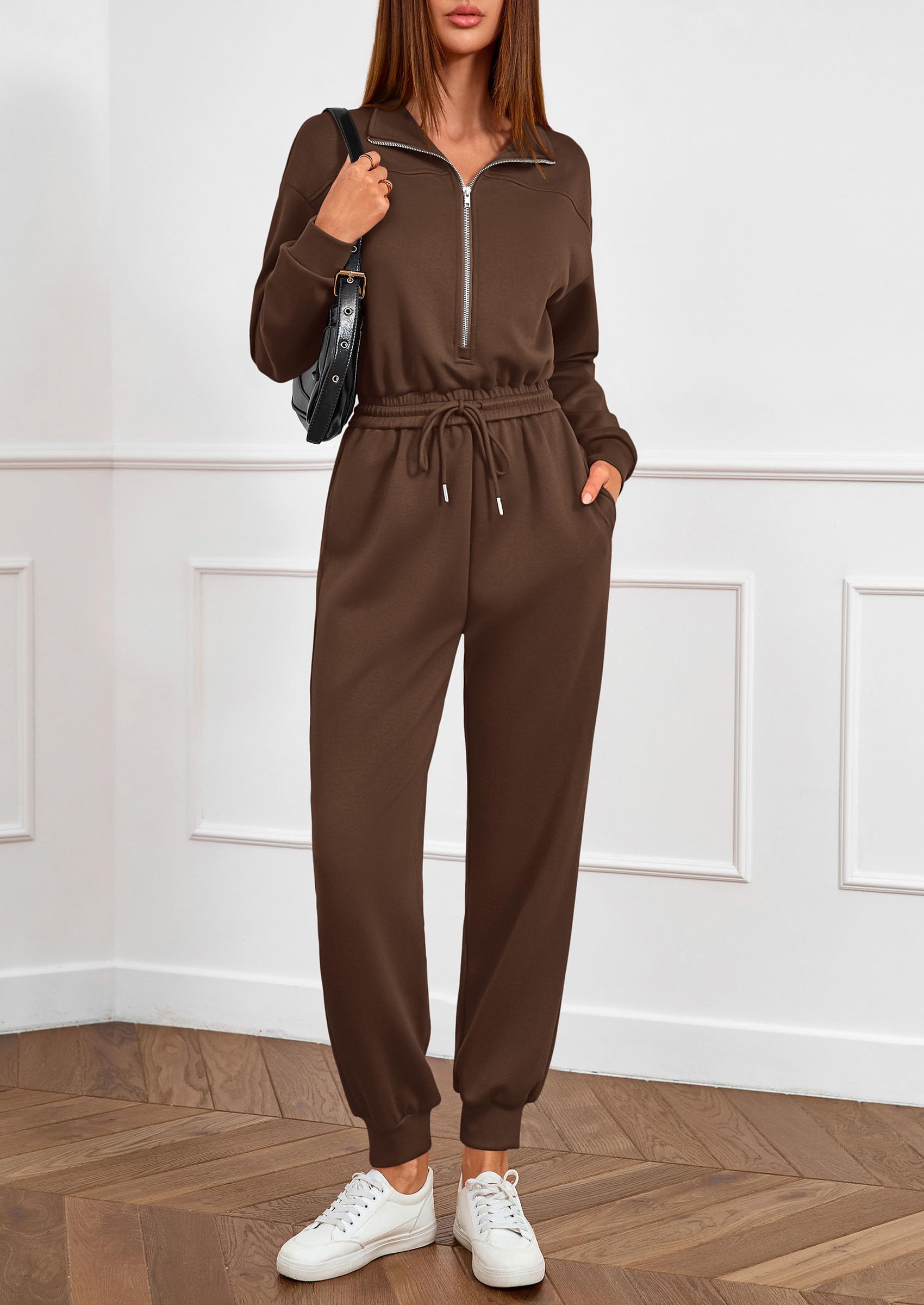 Long Sleeve Jumpsuits for Women Fall One Piece Travel Outfits