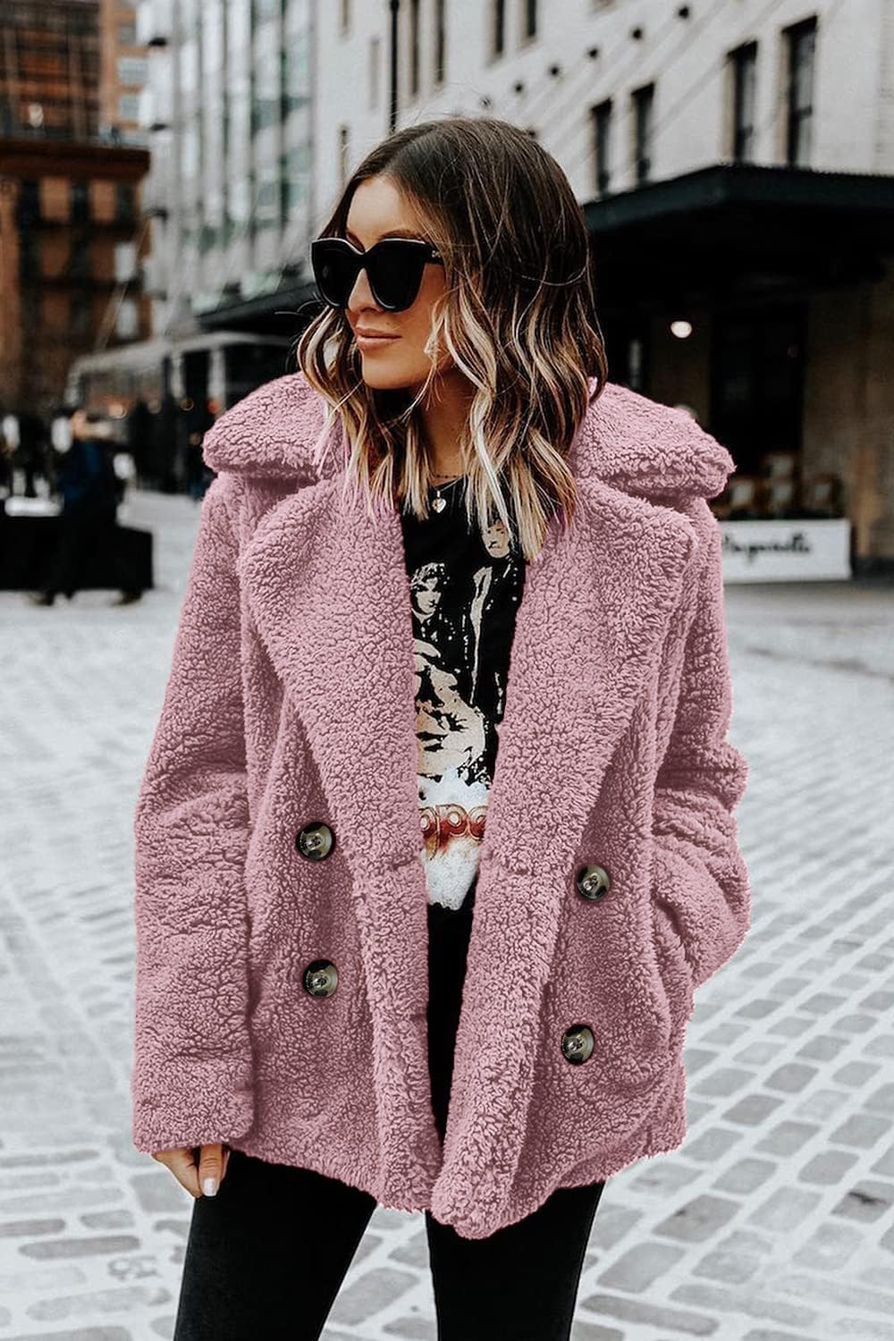Oversized Sherpa Fleece Jacket Women's Winter Coats Outerwear
