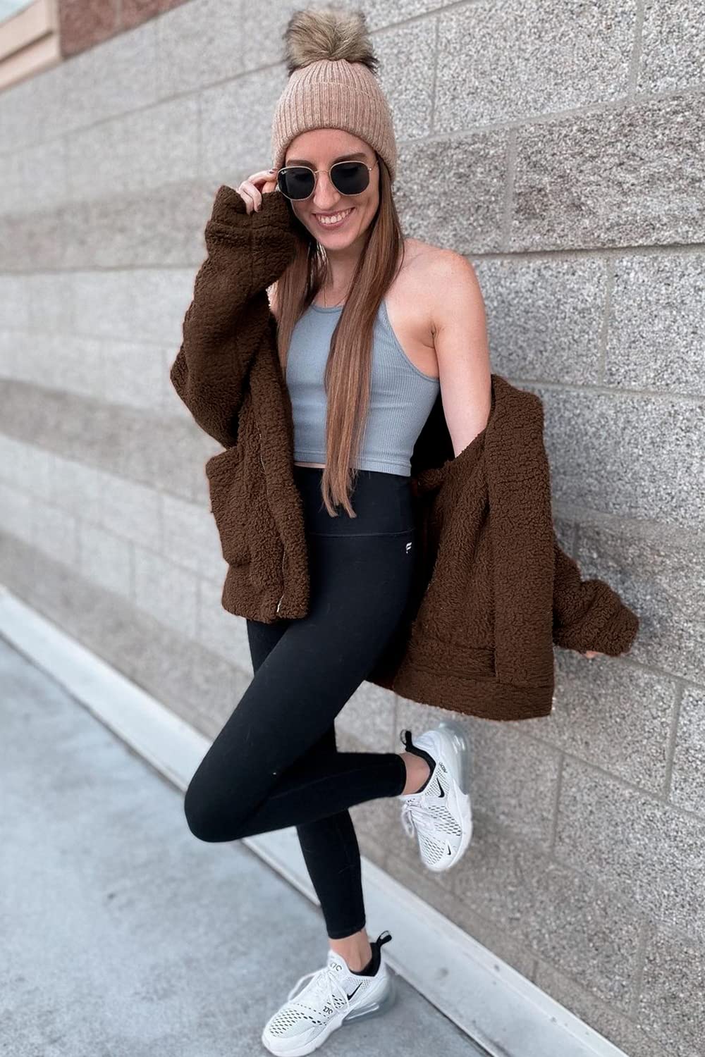 Oversized Sherpa Fleece Jacket Women's Winter Coats Outerwear