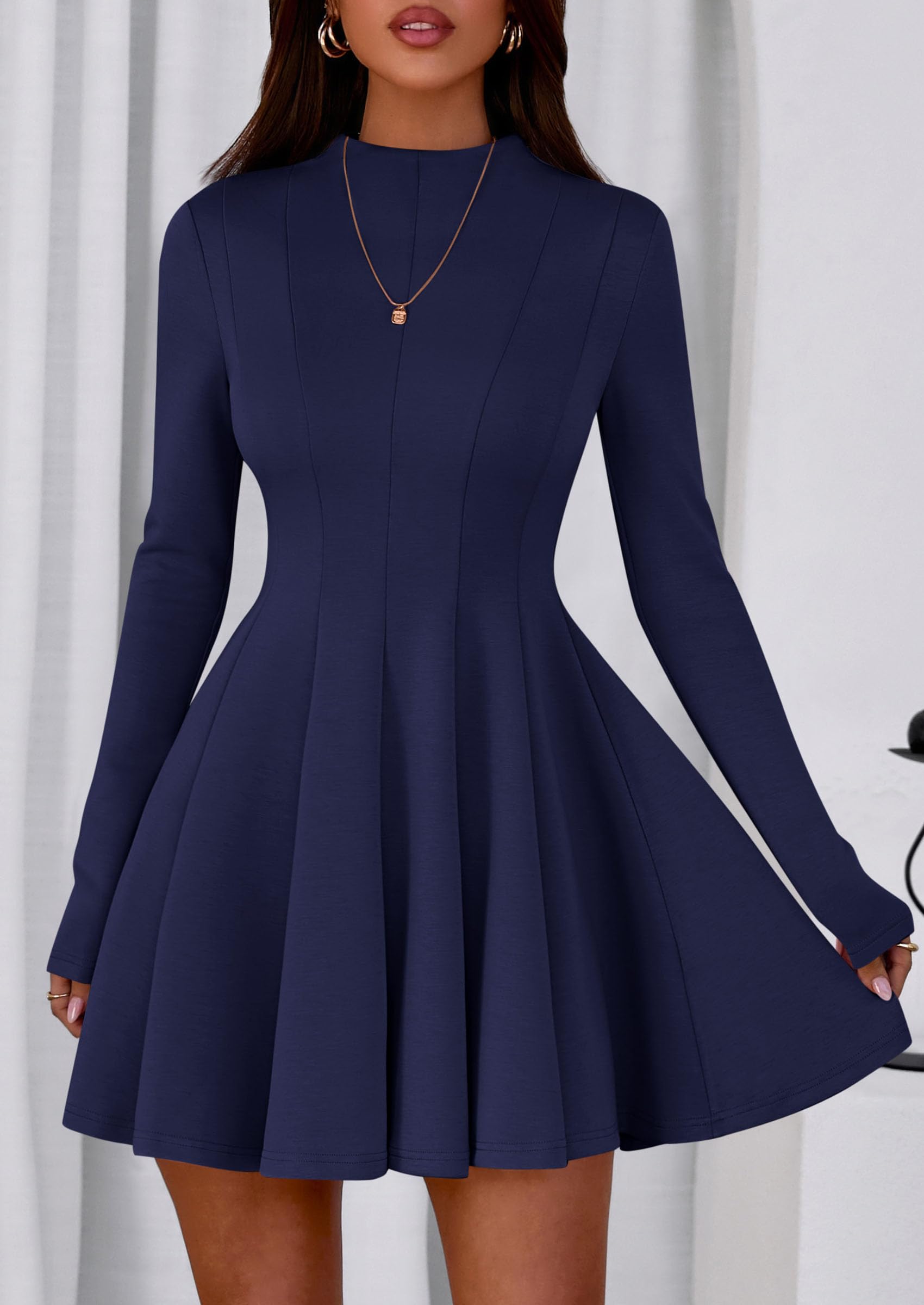 Fall Dresses for Women Long Sleeve Flowy Mini Homecoming Dress
