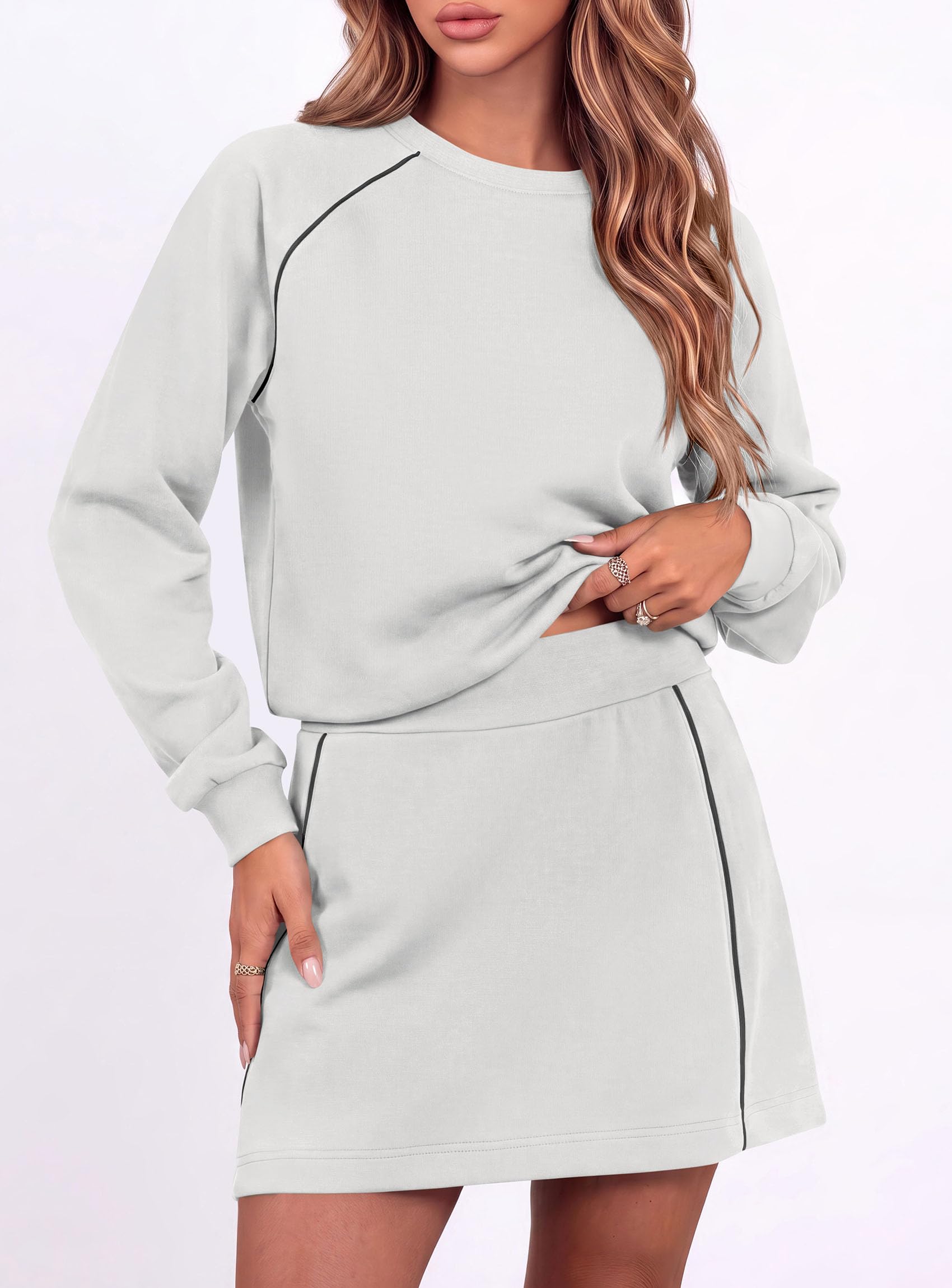 Women's Two Piece Airport Outfits Matching Skirt Sets