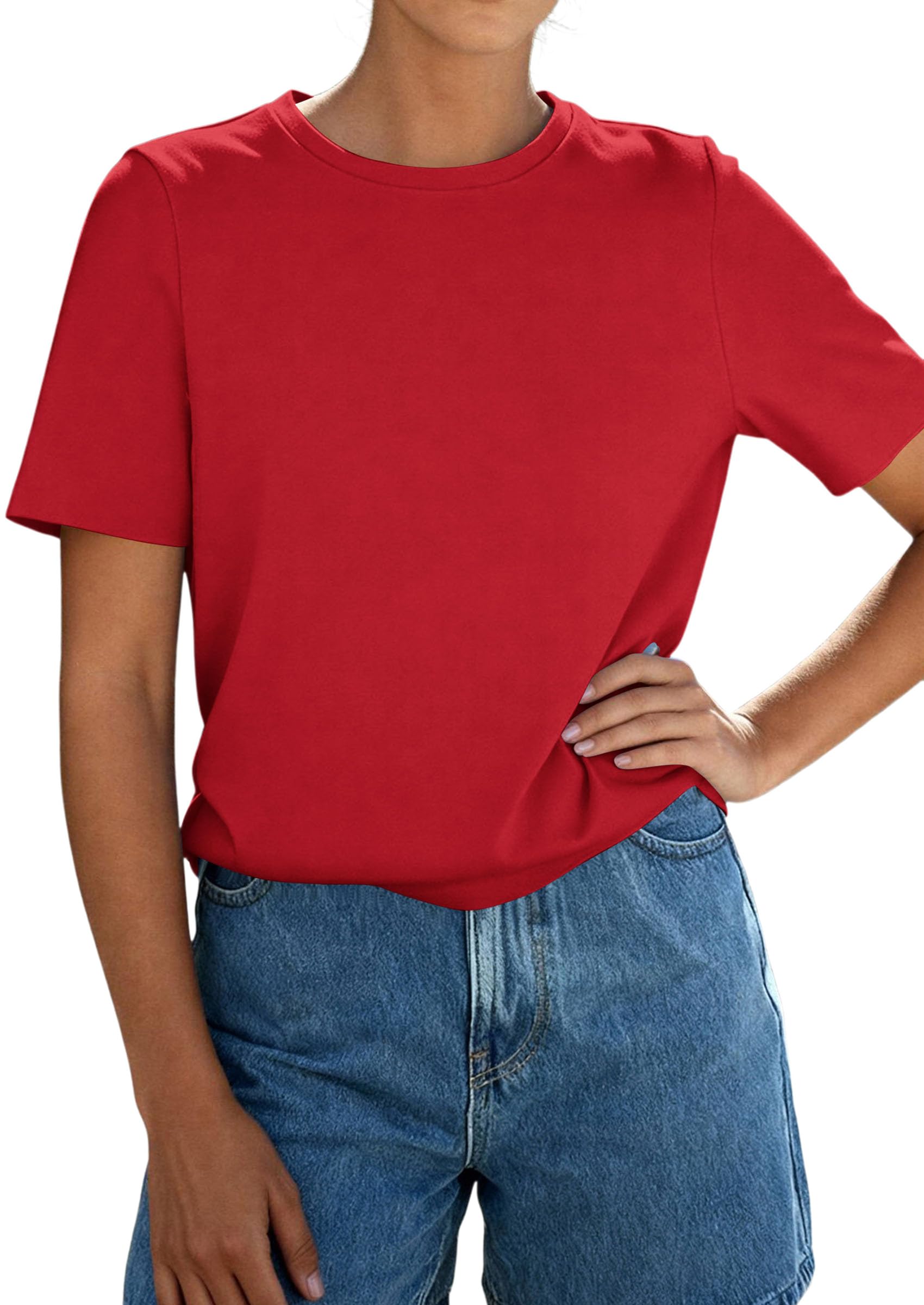 Women's Short Sleeve Cotton Tops Summer Casual T-Shirt 2026