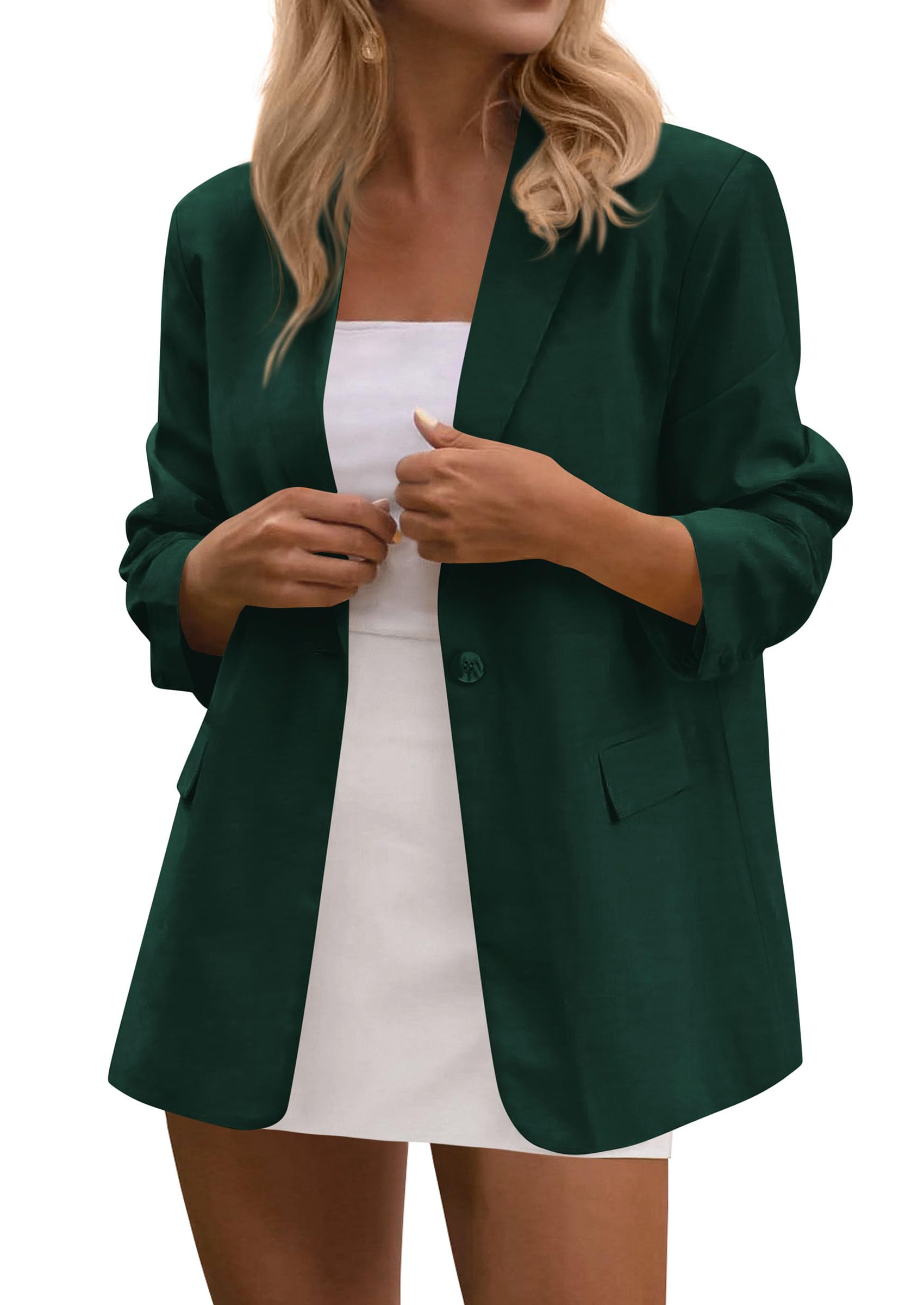 Blazers for Women Business Casual Outfits Dark Green,S
