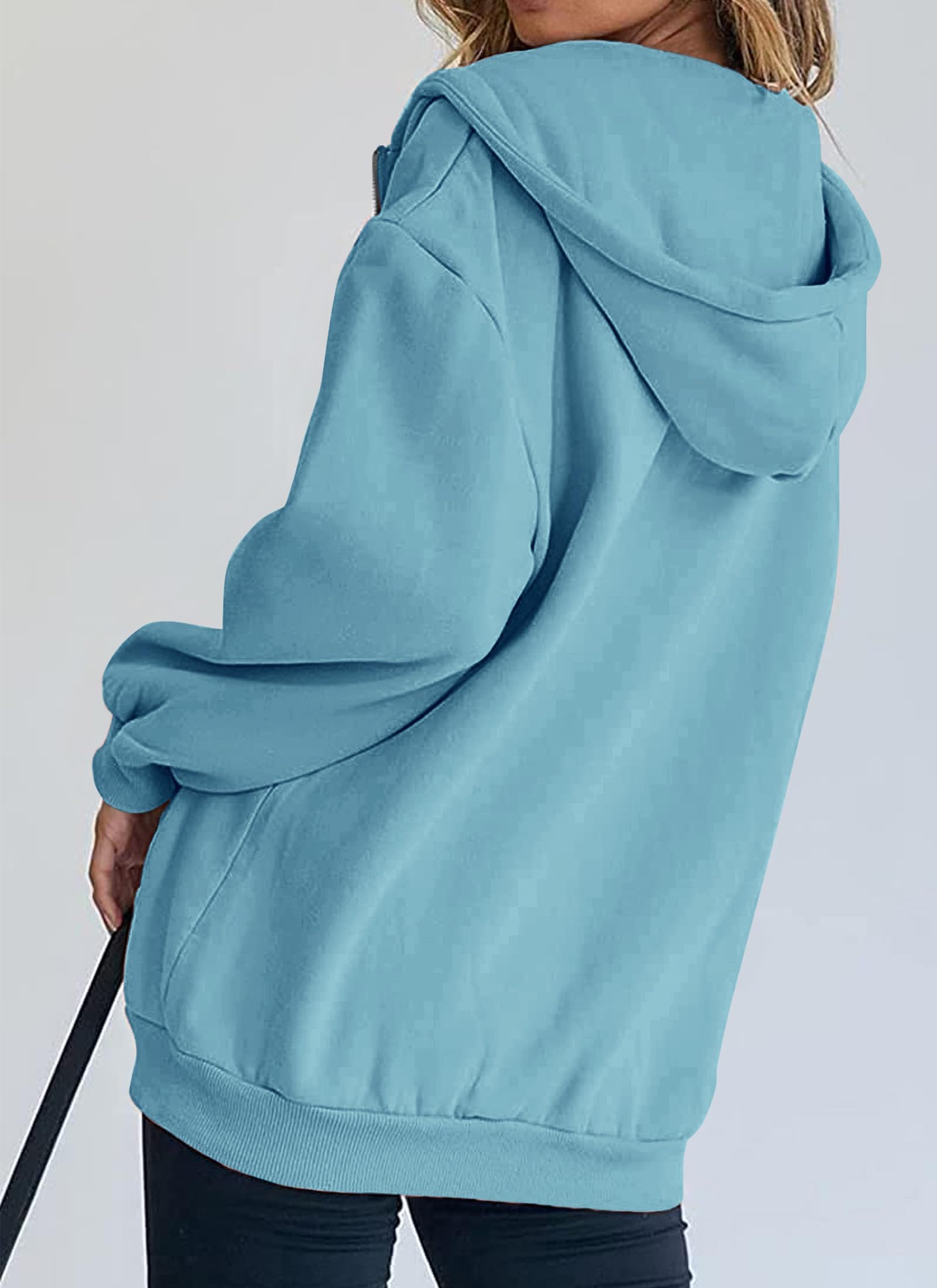 Women's Fall Zip Up Hoodies Sweatshirts Lake Blue