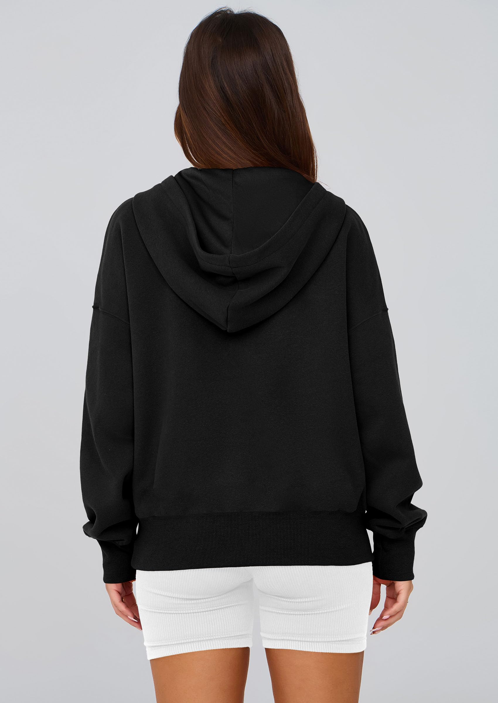 Women's Fall Half Zip Cropped Hoodie Sweatshirt