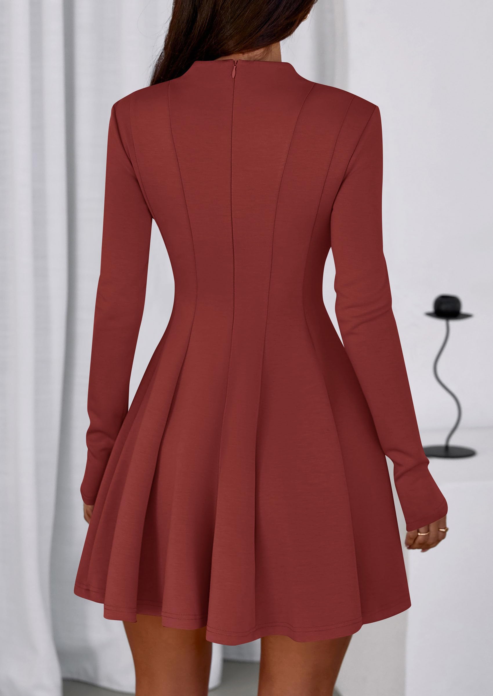 Fall Dresses for Women Long Sleeve Flowy Mini Homecoming Dress