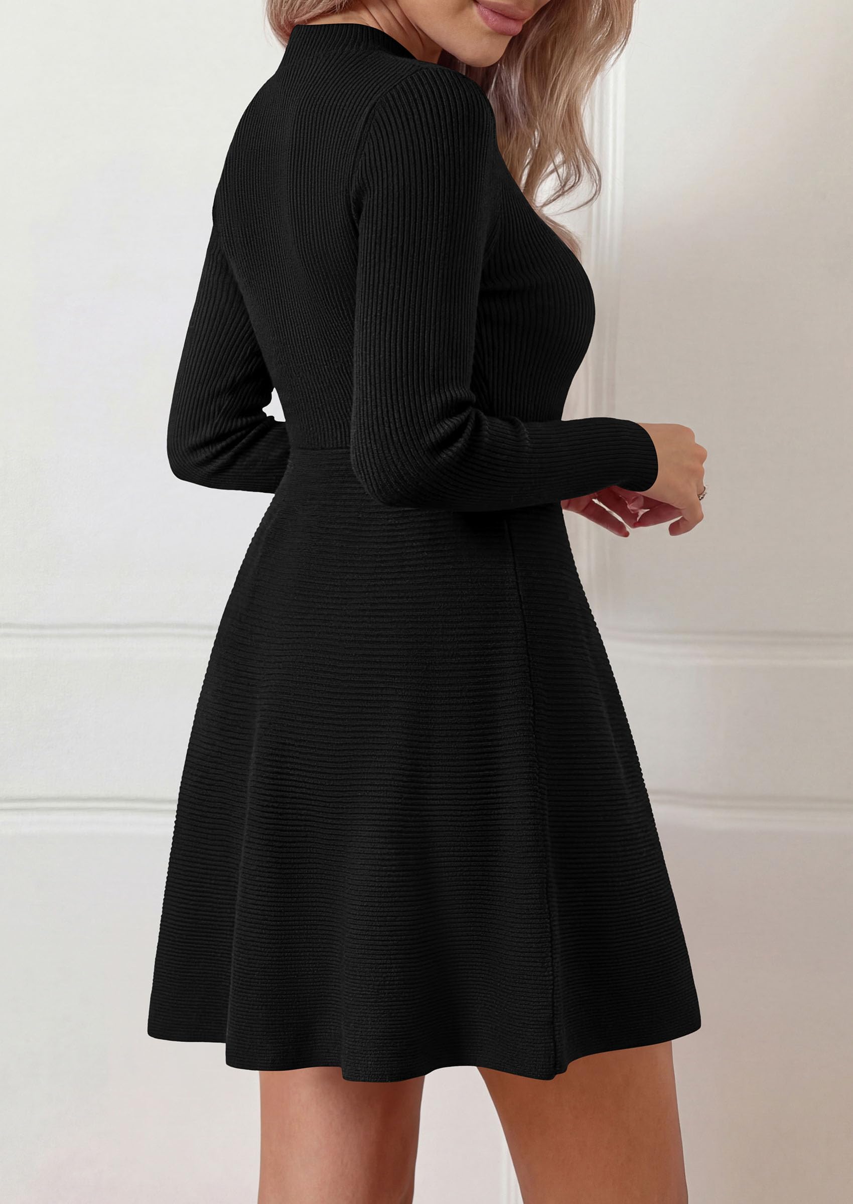 Women's Knit A Line Short Sweater Dress for Fall Wedding Guest