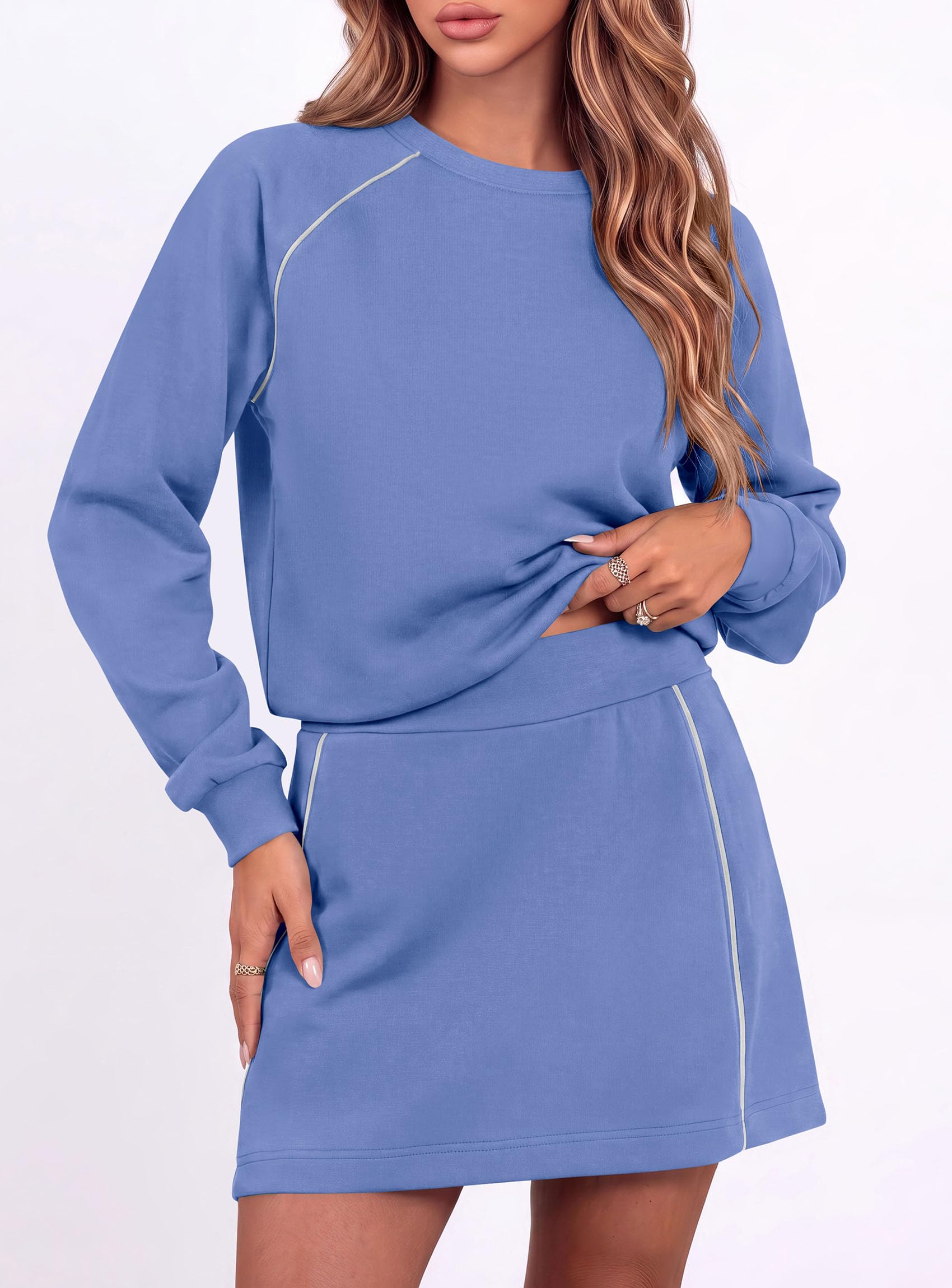 Women's Two Piece Airport Outfits Matching Skirt Sets