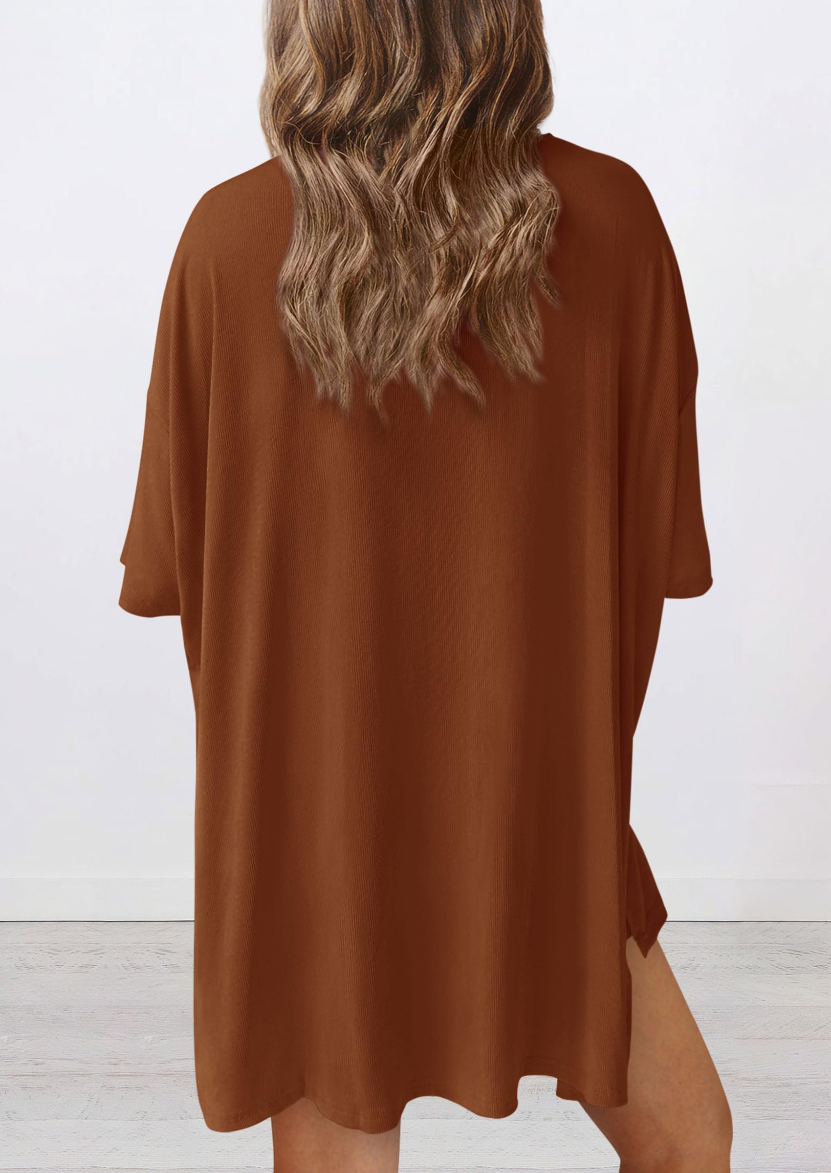 Women 2 Piece Lounge Set Airport Travel Outfit, Brown,S