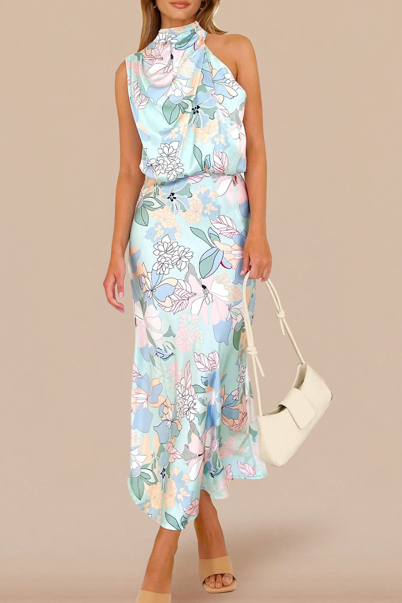 Women's Summer Satin Maxi Cocktail Dress