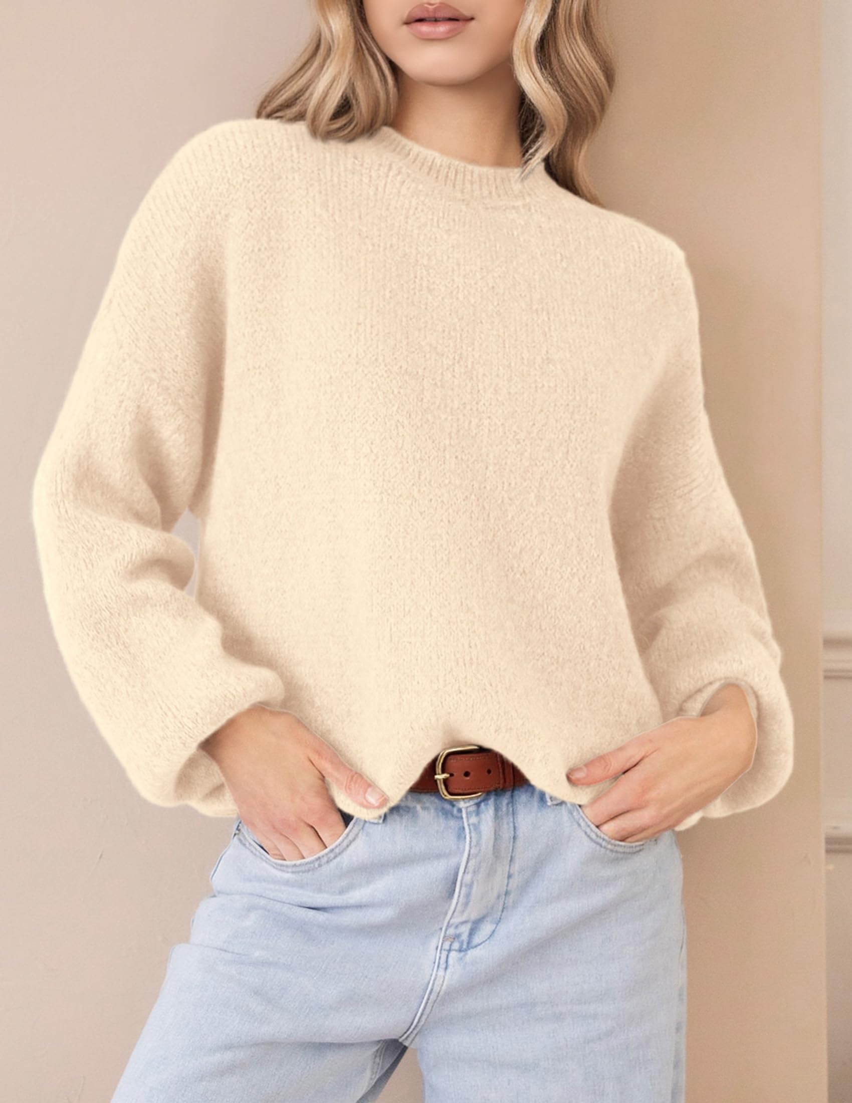Women's Fall Oversized Holiday Sweaters (Apricot,S)