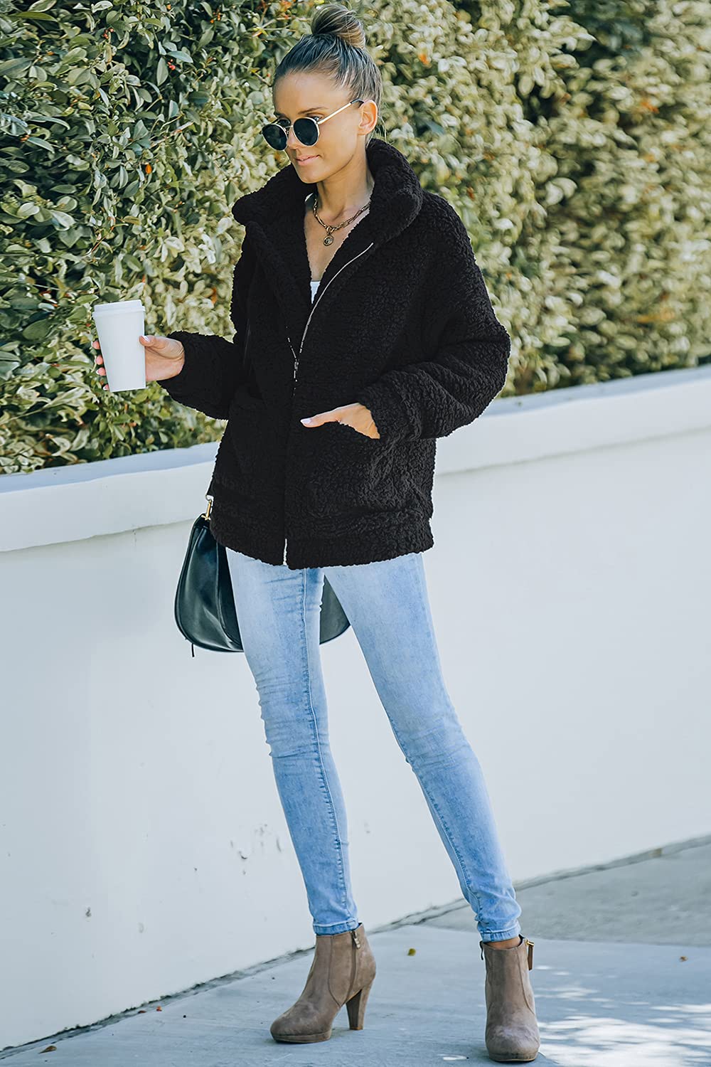 Oversized Sherpa Fleece Jacket Women's Winter Coats Outerwear