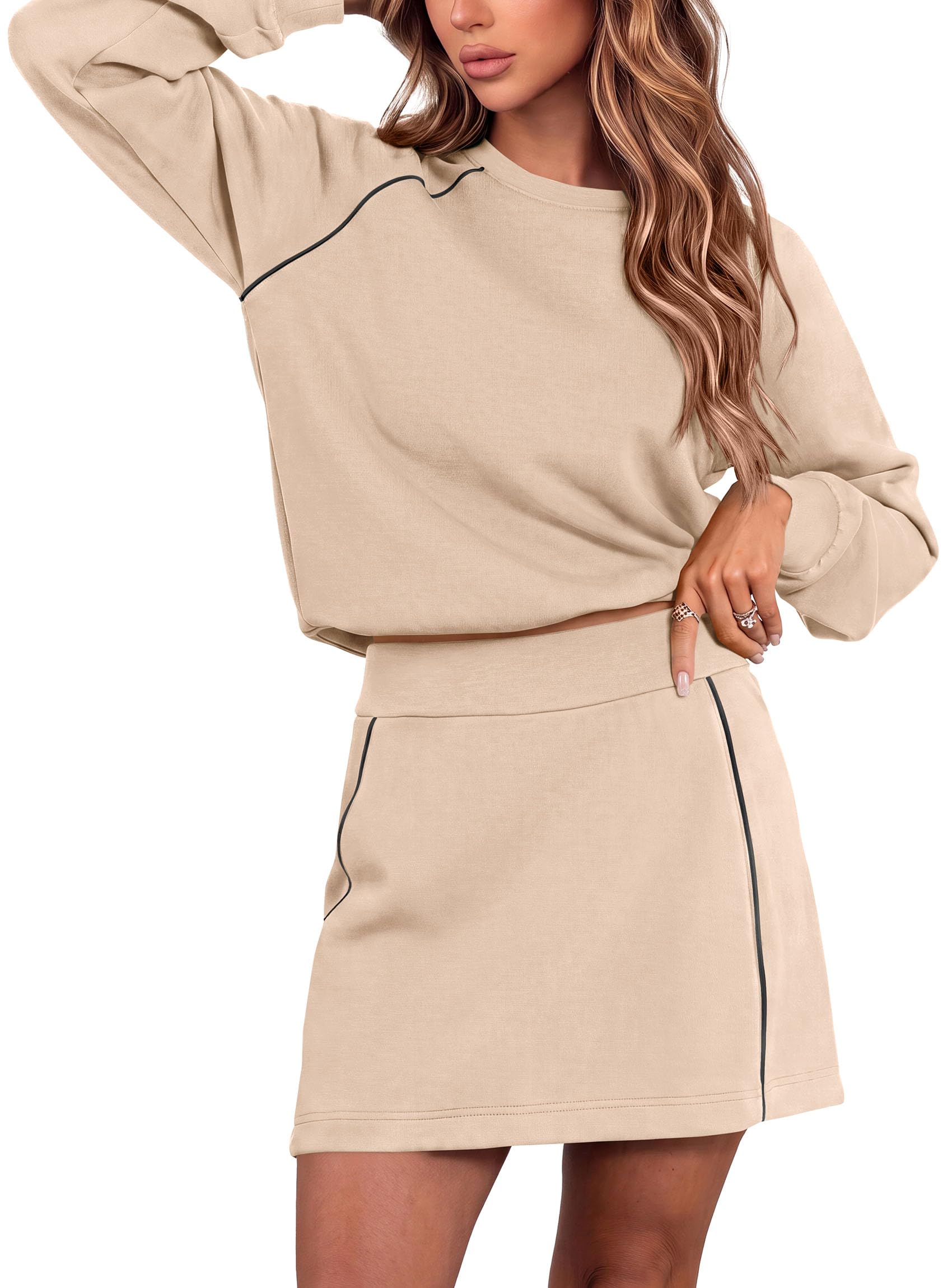 Women's Two Piece Airport Outfits Matching Skirt Sets