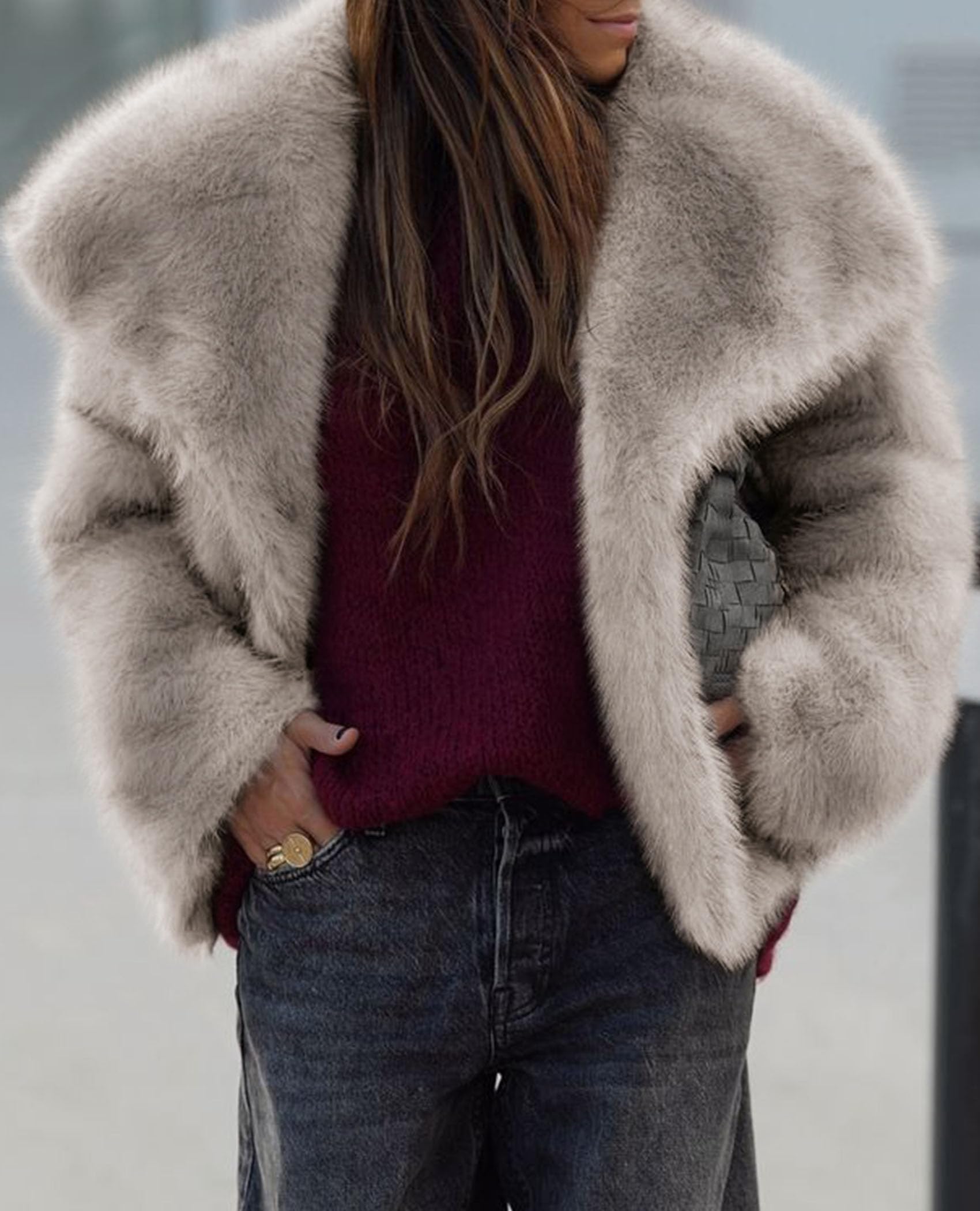 Womens Winter Coats Faux Fur Oversized Jackets