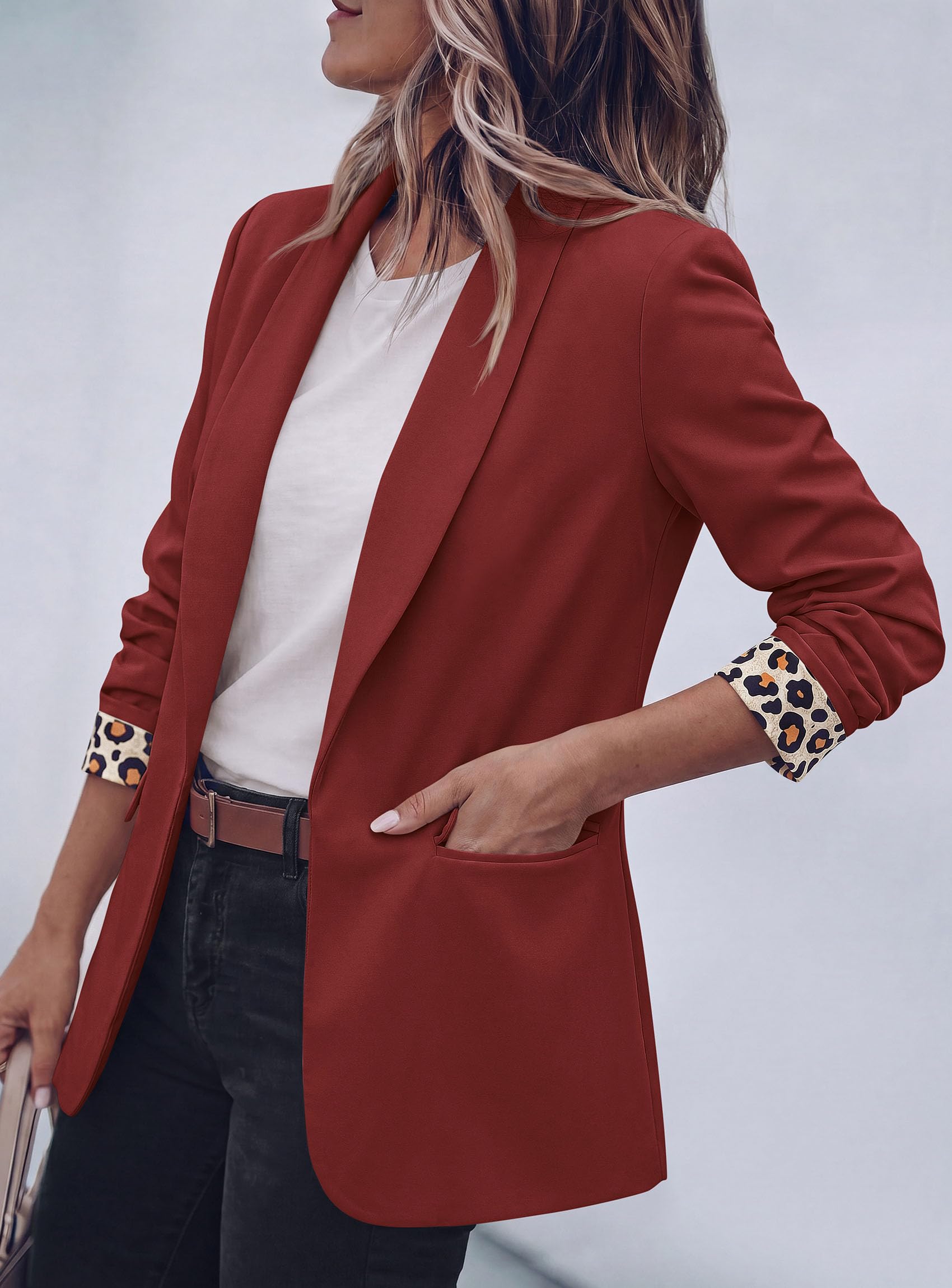 Blazers for Women Business Casual Open Front Lapel Suit Jacket