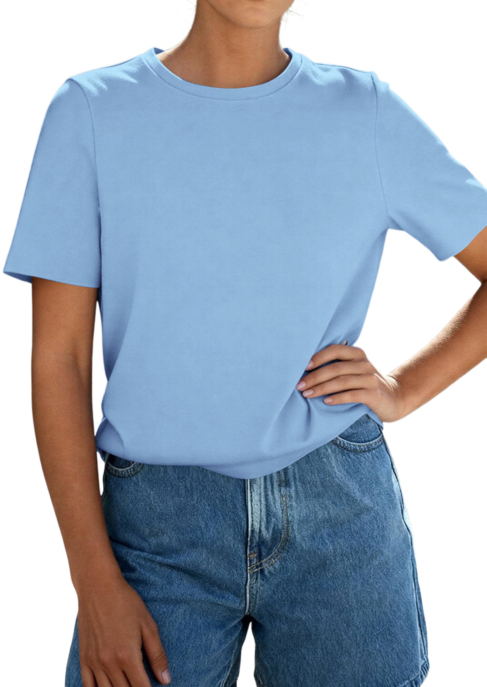Women's Short Sleeve Cotton Tops Summer Casual T-Shirt 2026