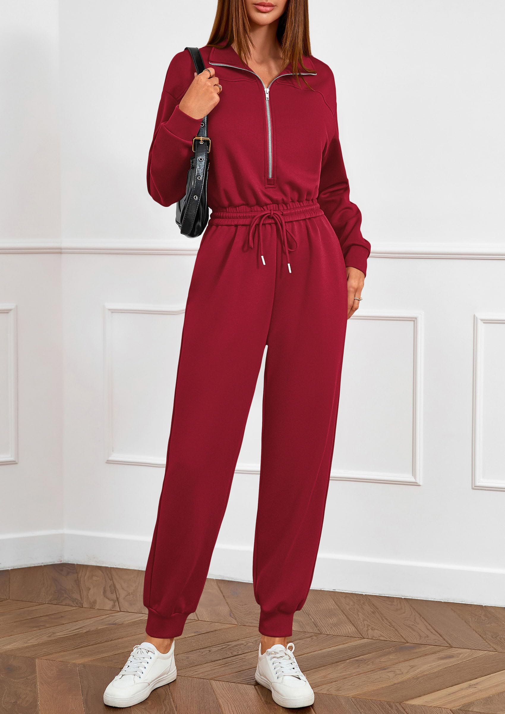 Long Sleeve Jumpsuits for Women Fall One Piece Travel Outfits