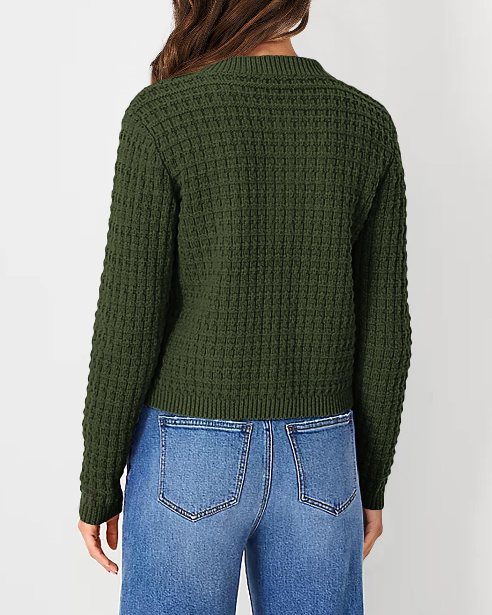 Women's Fall Lightweight Cardigan Sweaters Army Green