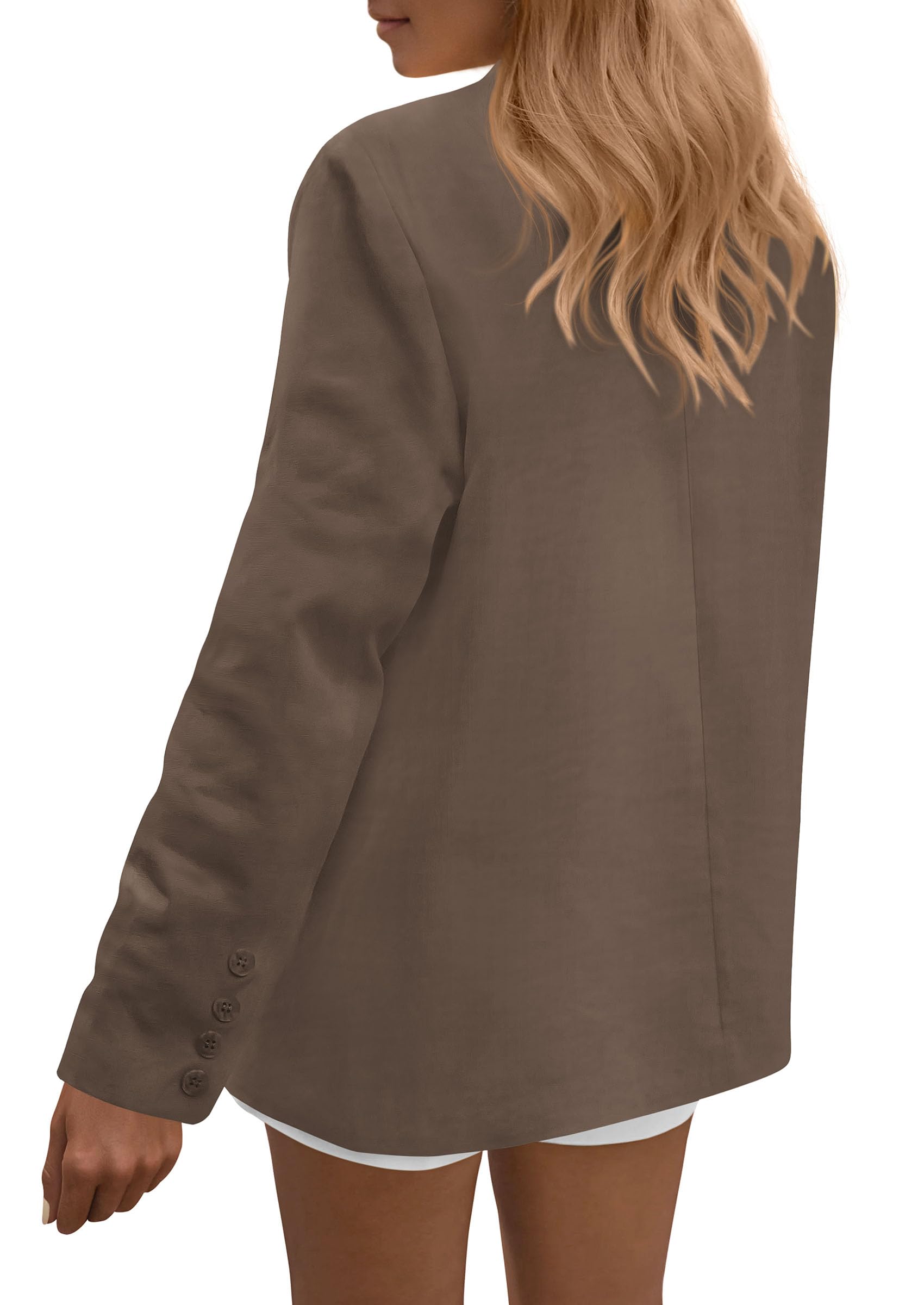 Blazers for Women Business Casual Outfits Dark Khaki,S