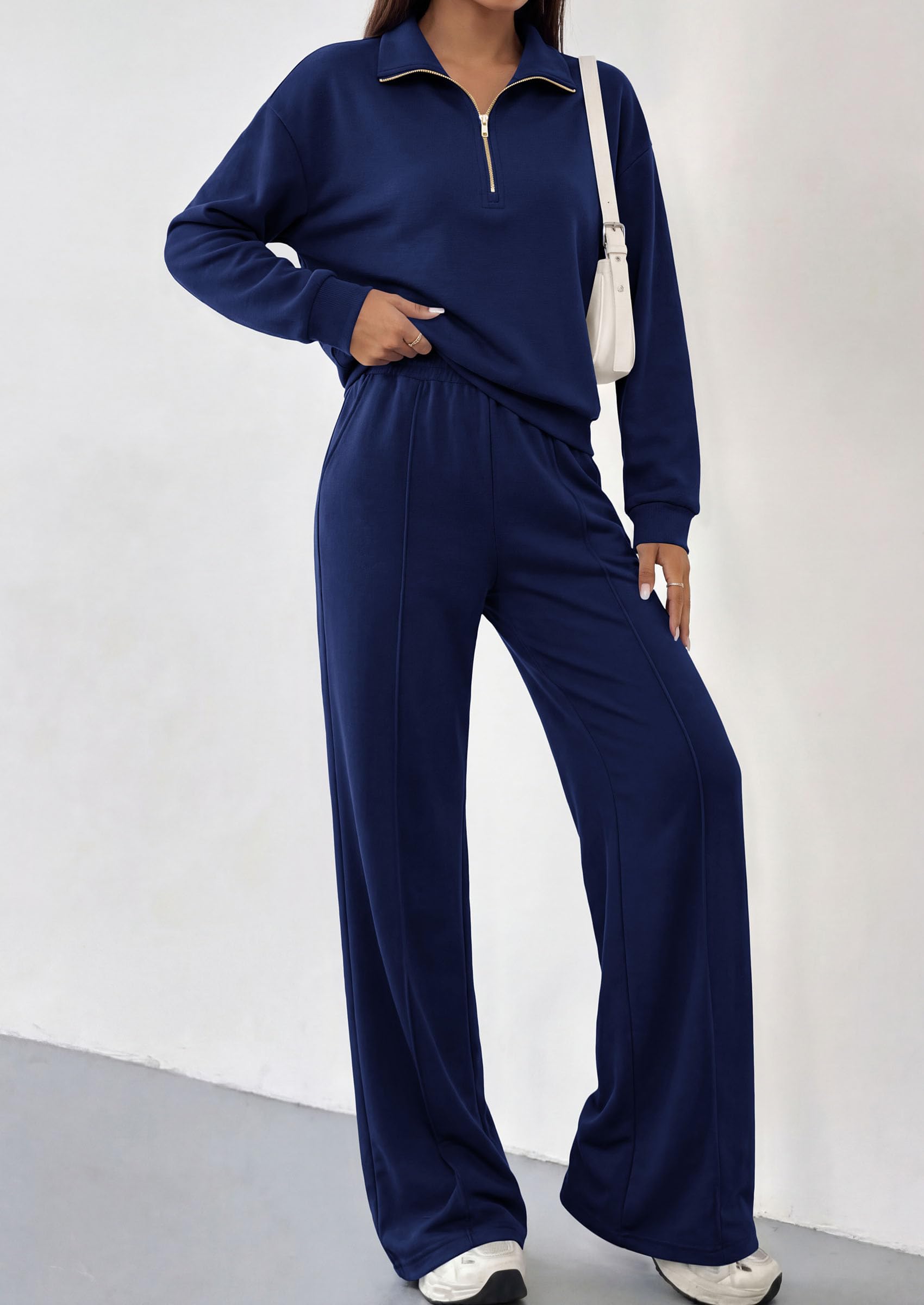 Women's Lounge Sets 2 Piece Outfits Sweatsuits,Dark Blue,S