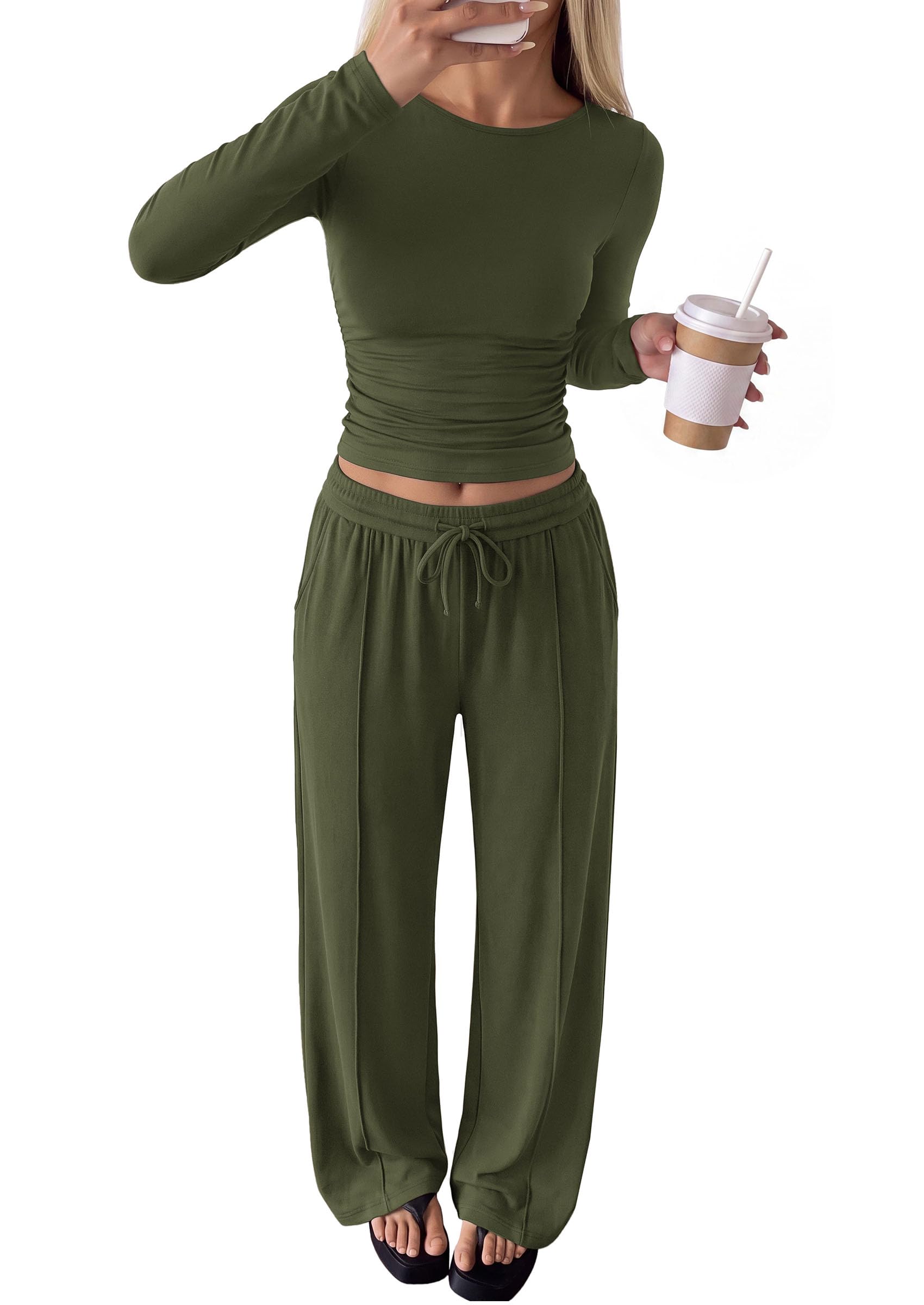 Womens 2 Piece Lounge Sets Fall Fashion Airport Travel Outfits