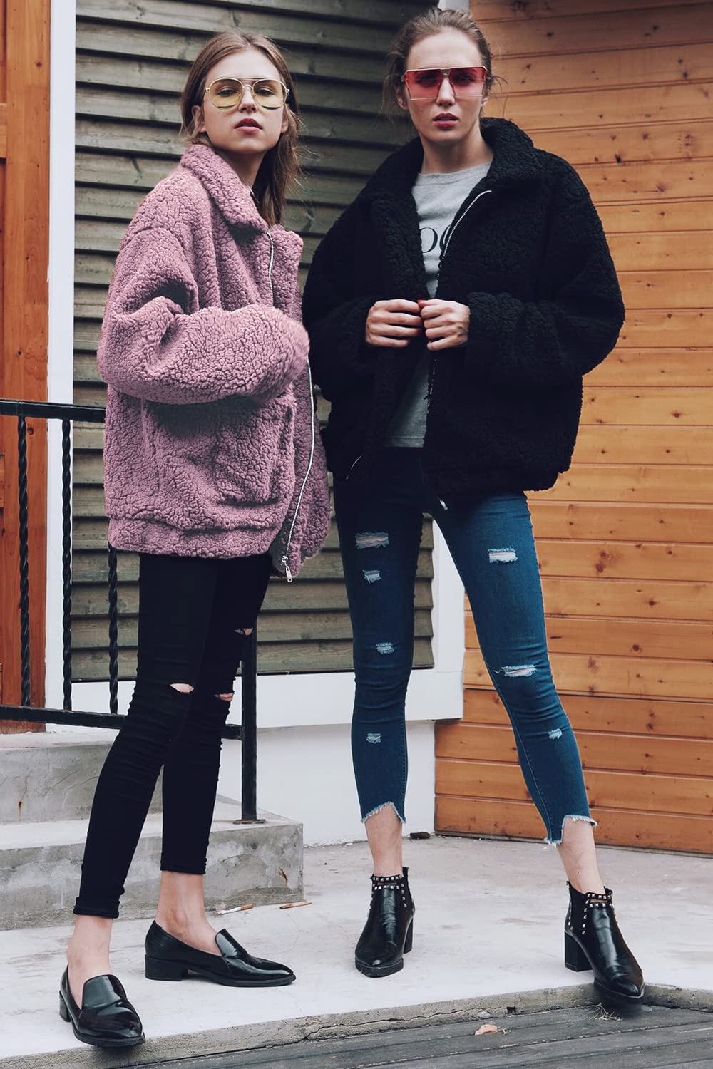 Oversized Sherpa Fleece Jacket Women's Winter Coats Outerwear