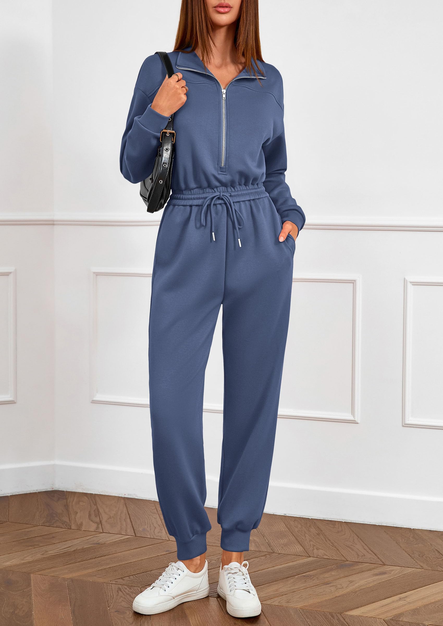 Long Sleeve Jumpsuits for Women Fall One Piece Travel Outfits