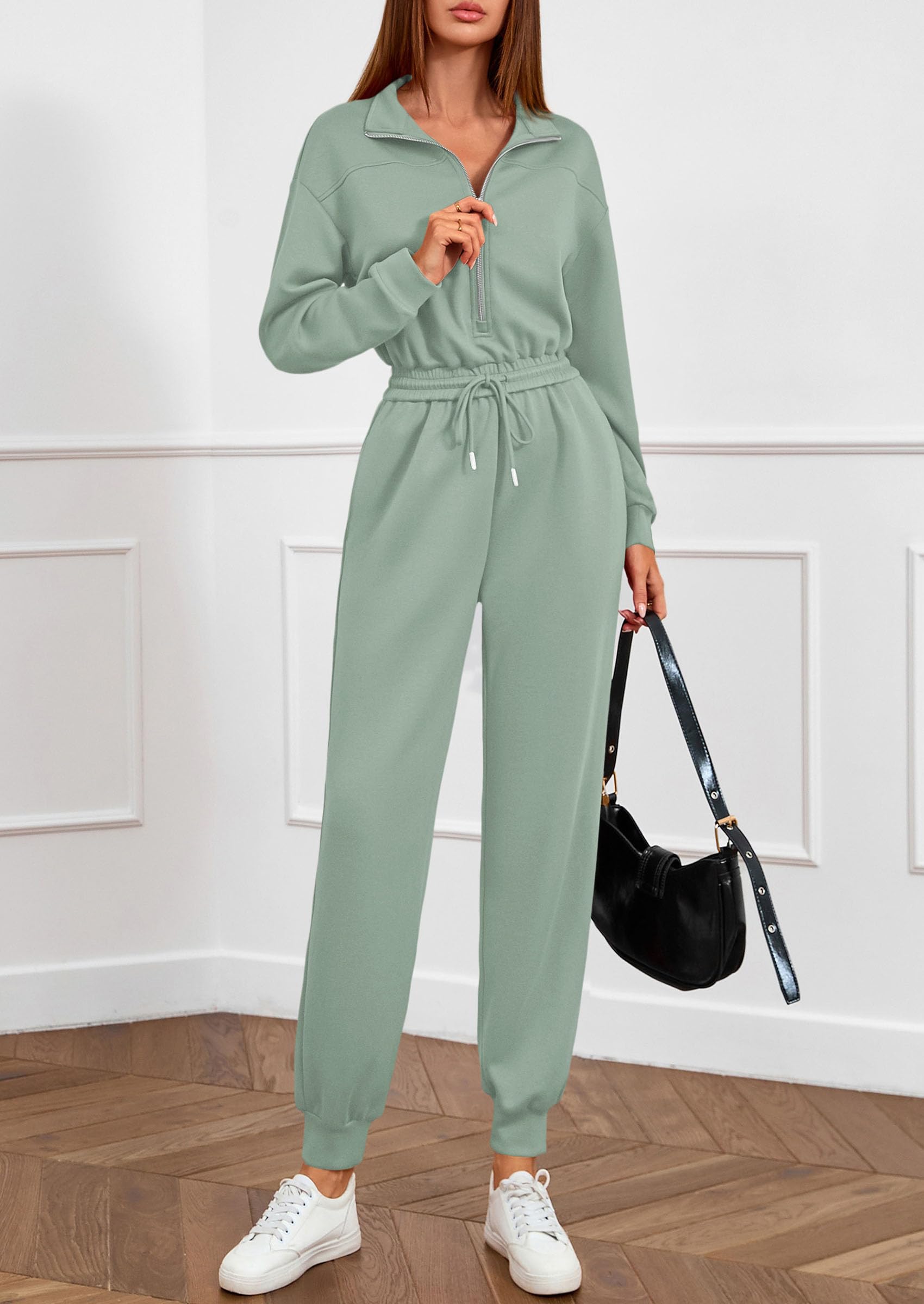 Long Sleeve Jumpsuits for Women Fall One Piece Travel Outfits