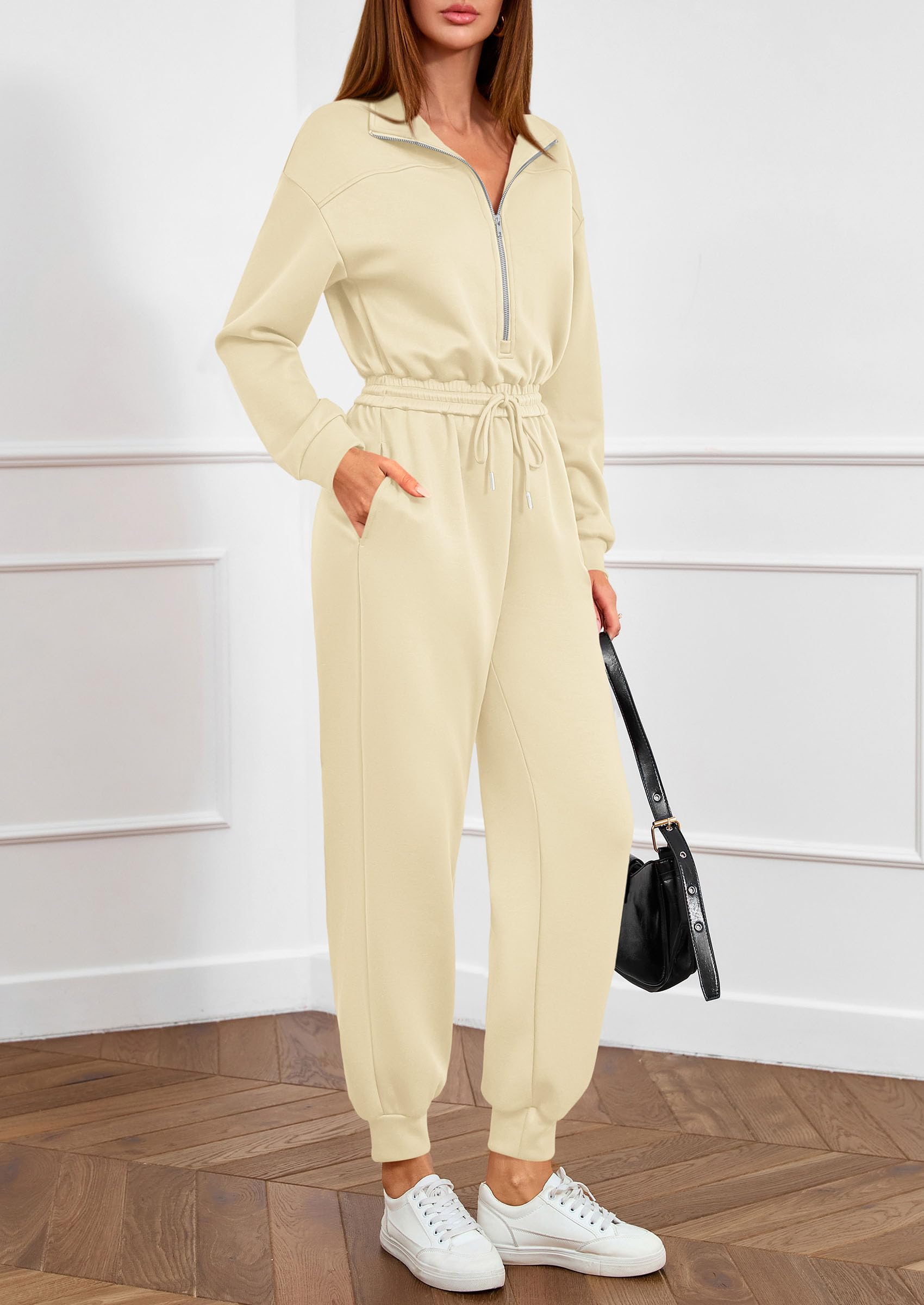 Long Sleeve Jumpsuits for Women Fall One Piece Travel Outfits