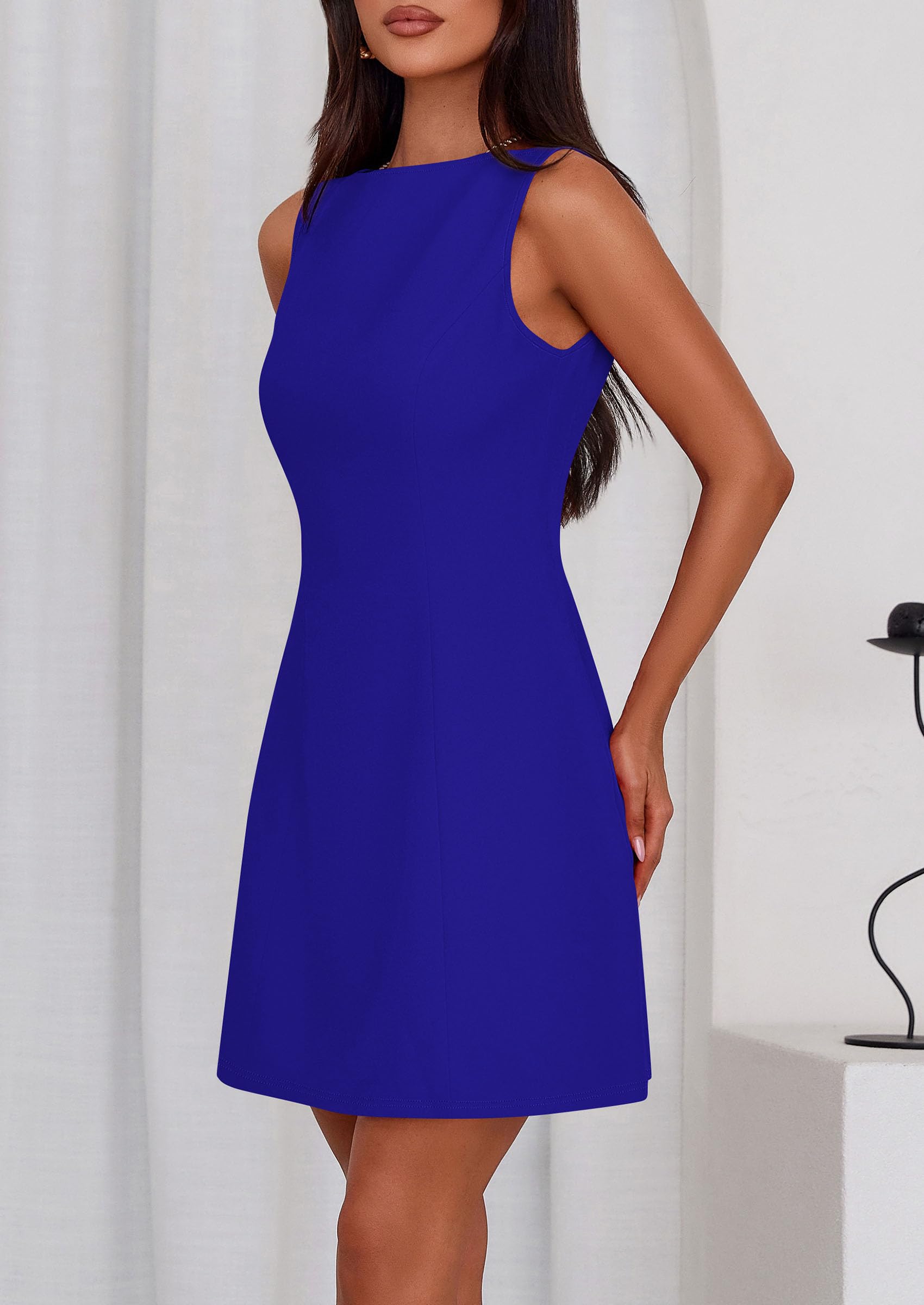 Women's Formal Short Dresses A Line Mini Dress,Blue,XS