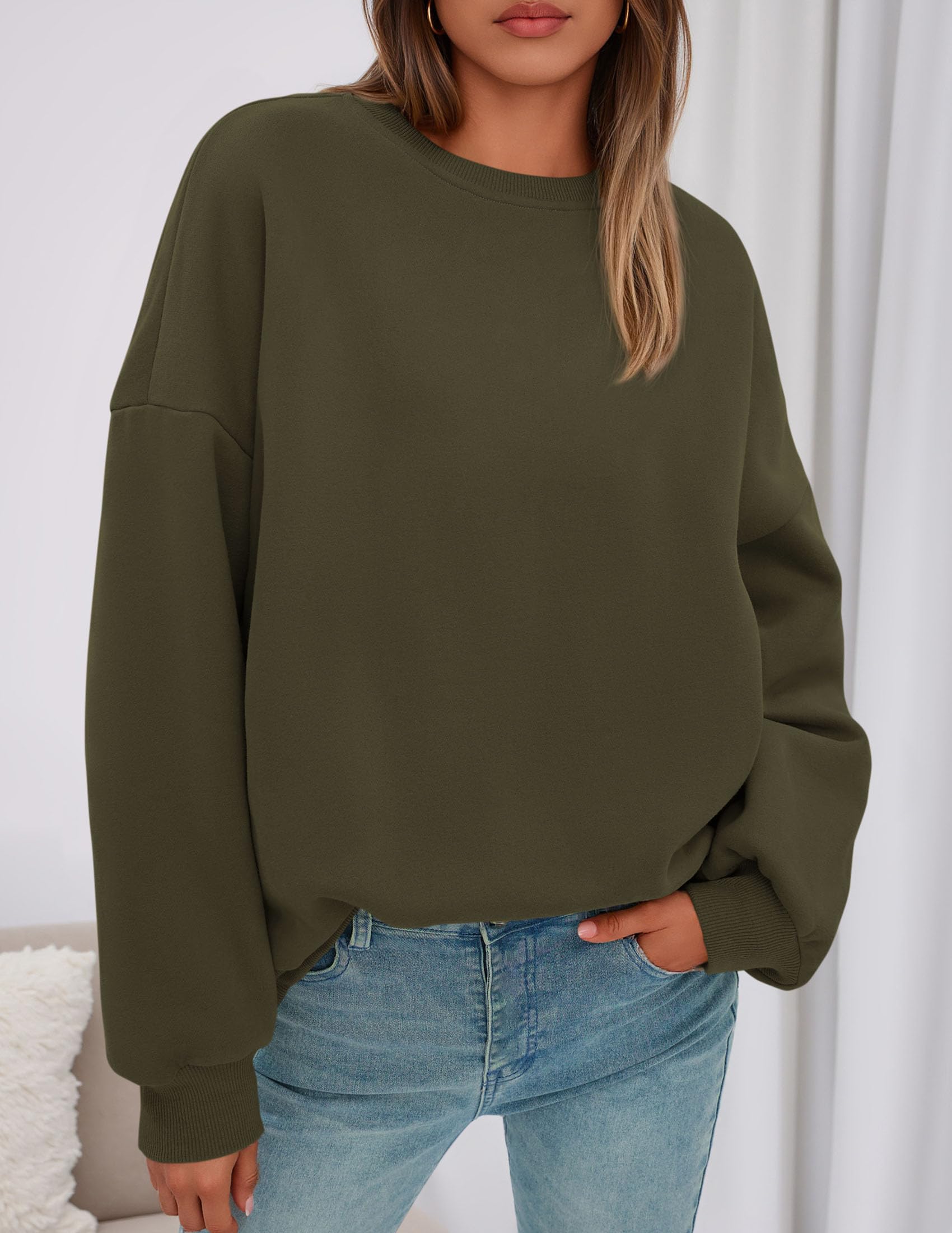 Womens Oversized Crewneck Sweatshirt 2026 Fall Outfits