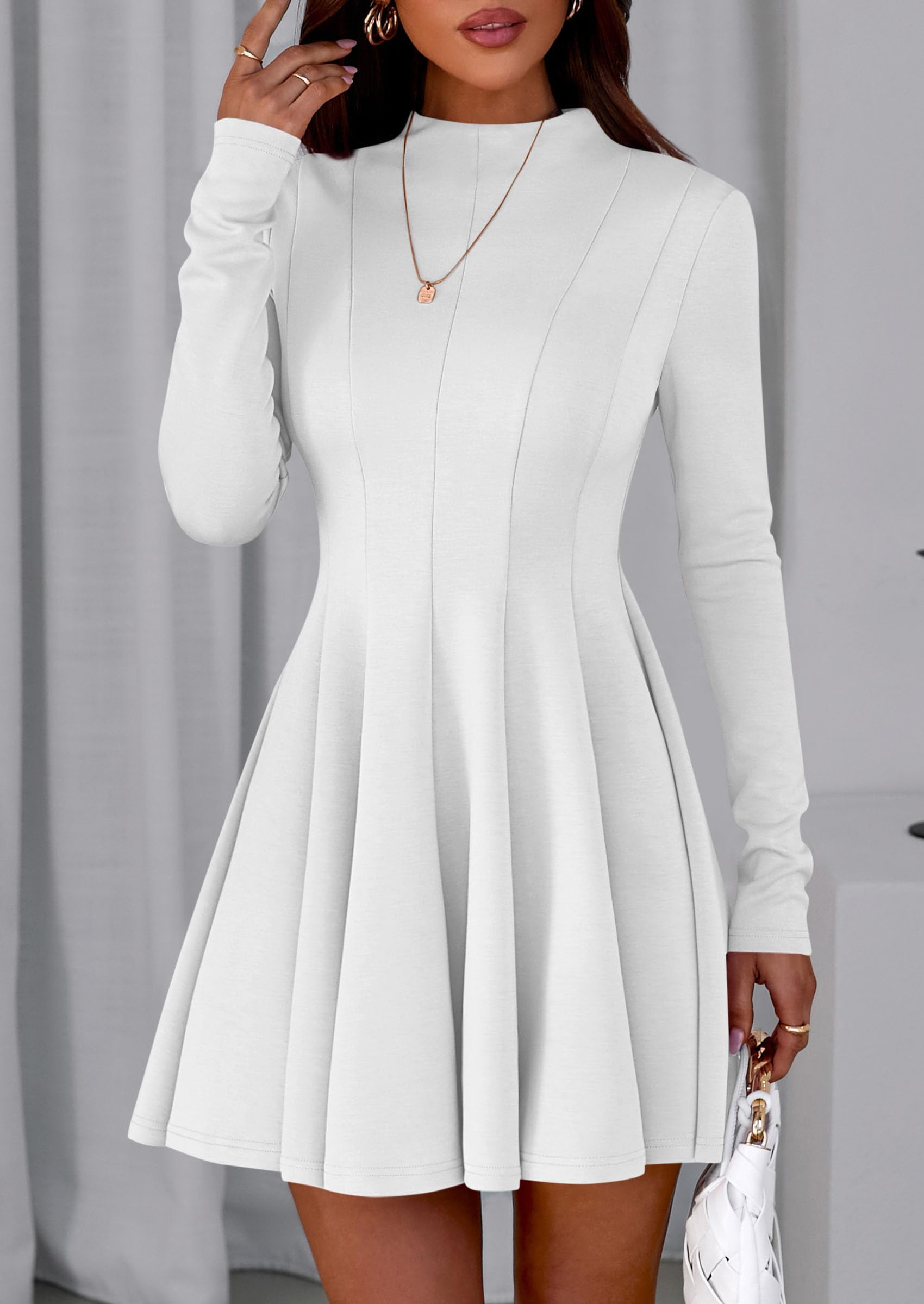 Fall Dresses for Women Long Sleeve Flowy Mini Homecoming Dress