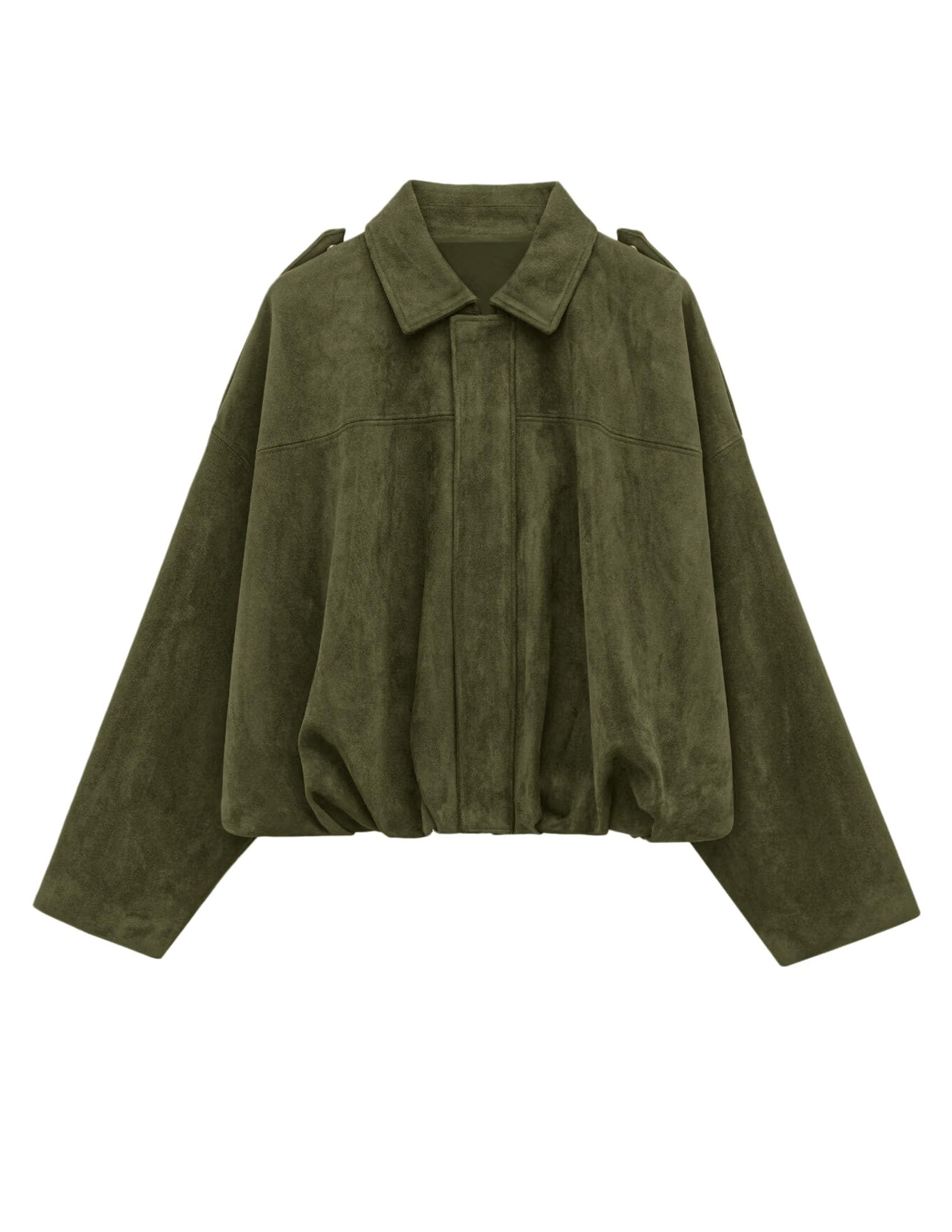 Faux Suede Jacket Women Fall Cropped Western Bomber Jacket