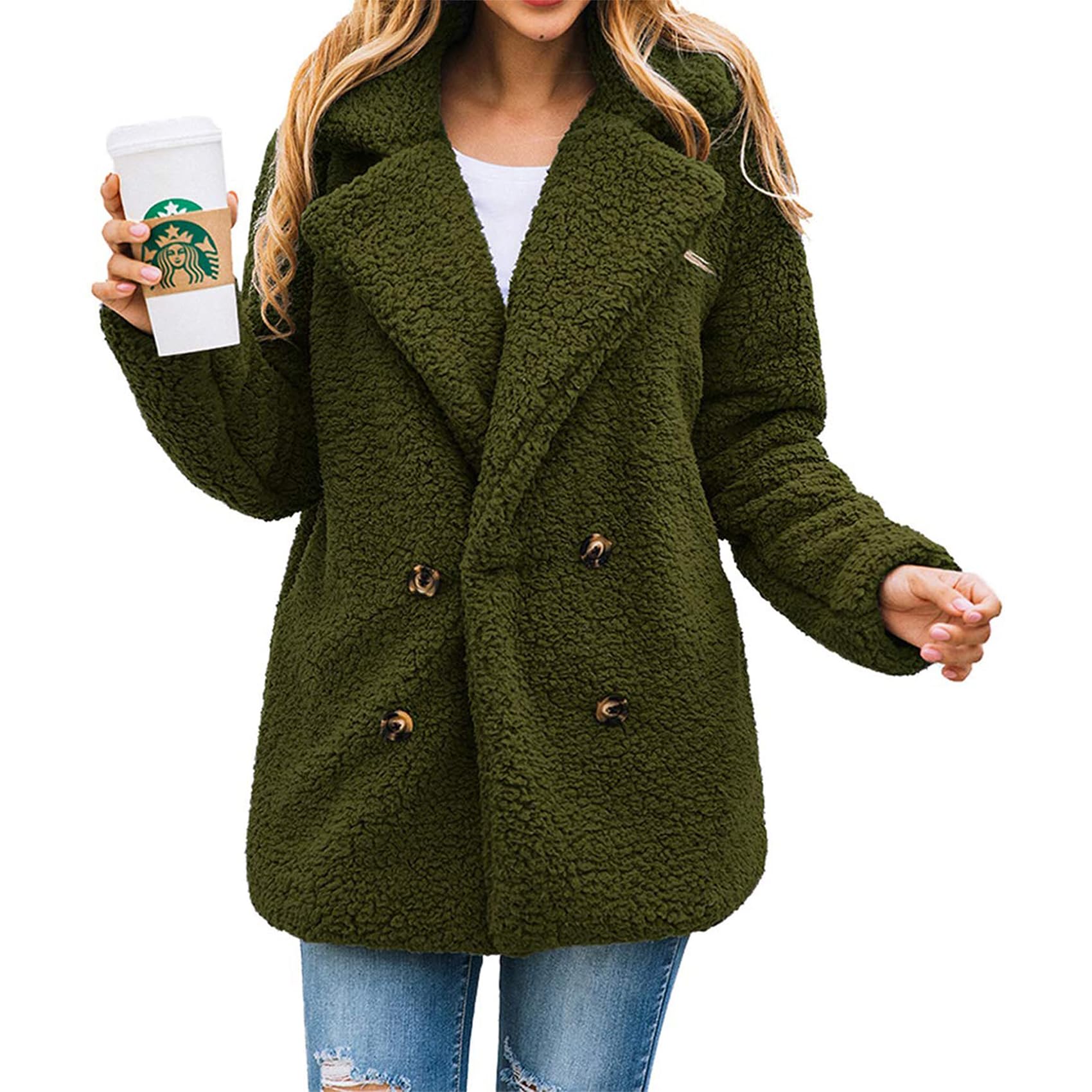 Oversized Sherpa Fleece Jacket Women's Winter Coats Outerwear
