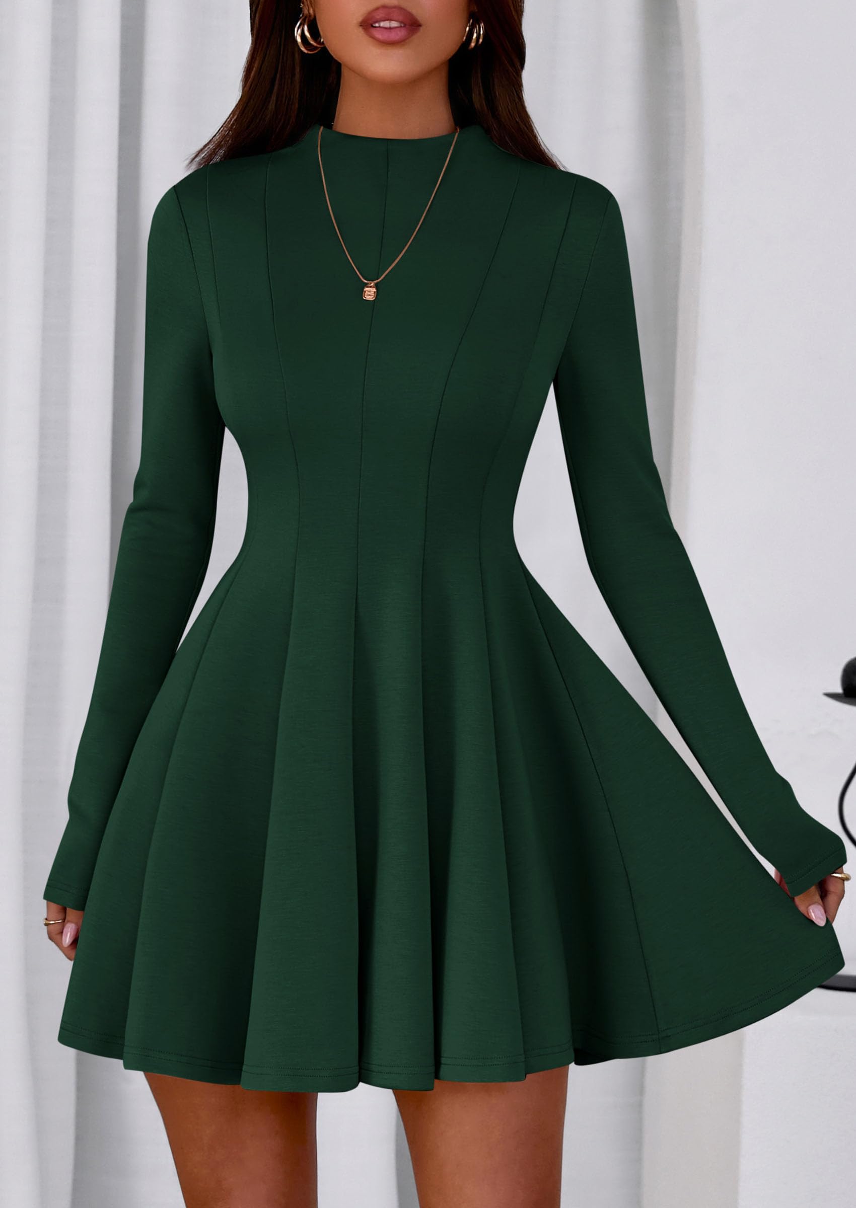 Fall Dresses for Women Long Sleeve Flowy Mini Homecoming Dress