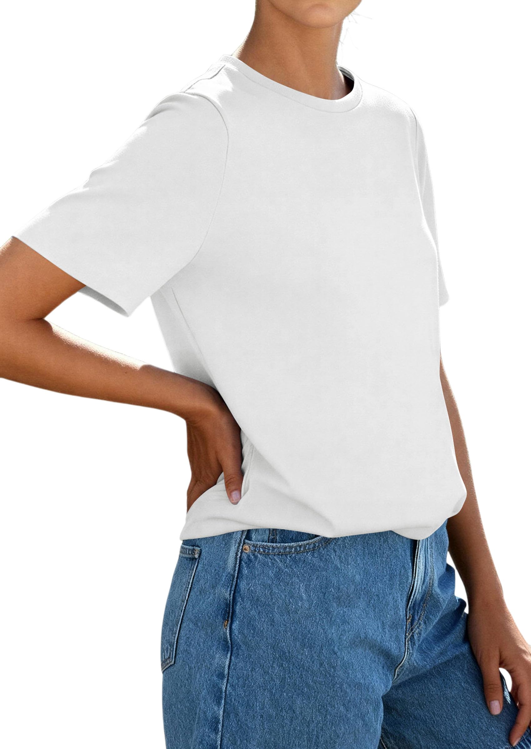 Women's Short Sleeve Cotton Tops Summer Casual T-Shirt 2026
