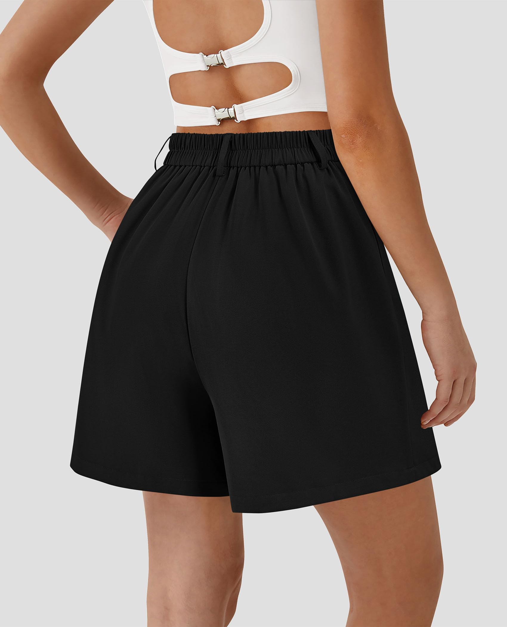 Women's Summer Shorts Business Casual Outfits,Black,S