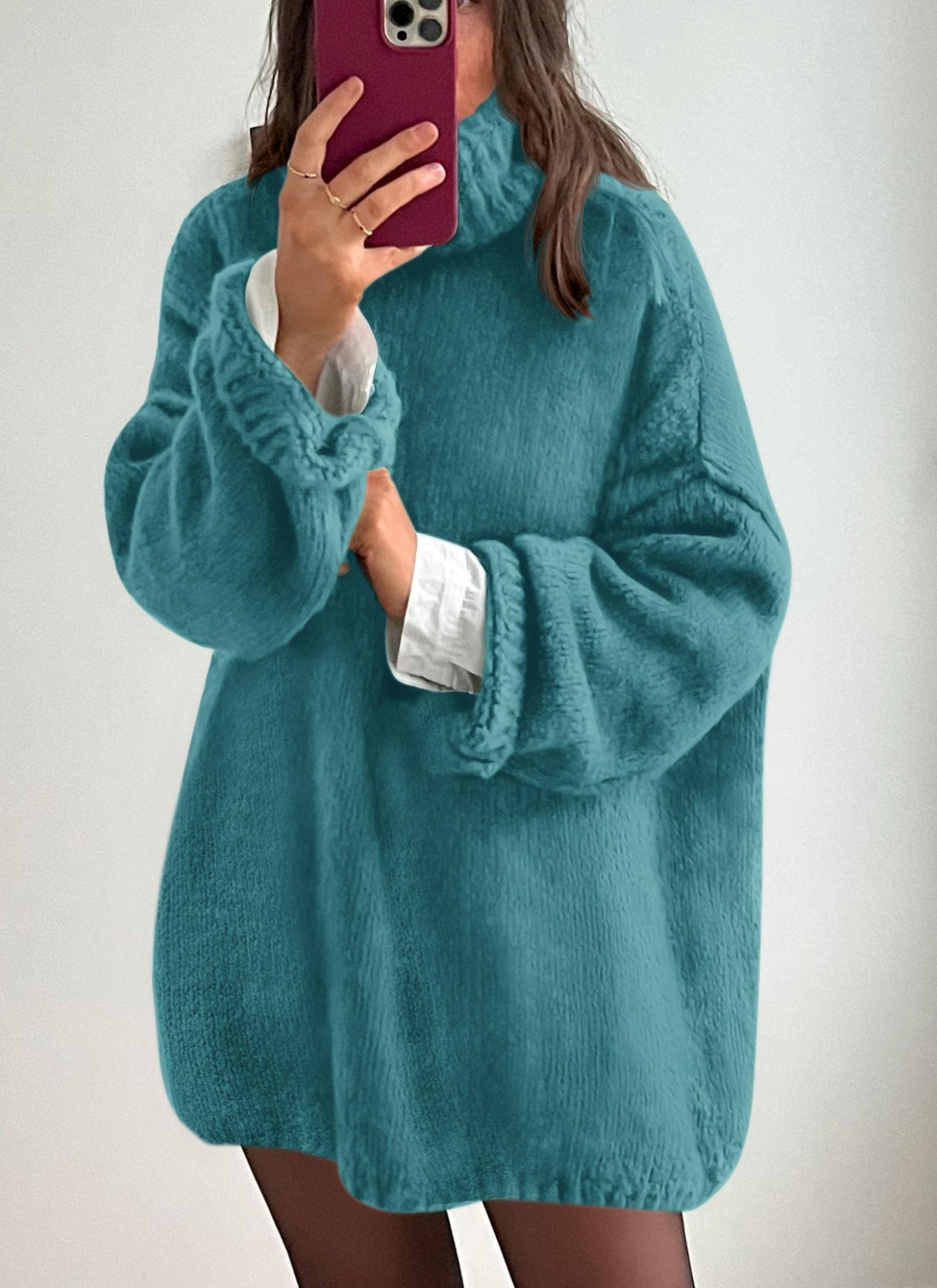 Women's Cozy Chunky Knit Oversized Fall Turtleneck Sweaters
