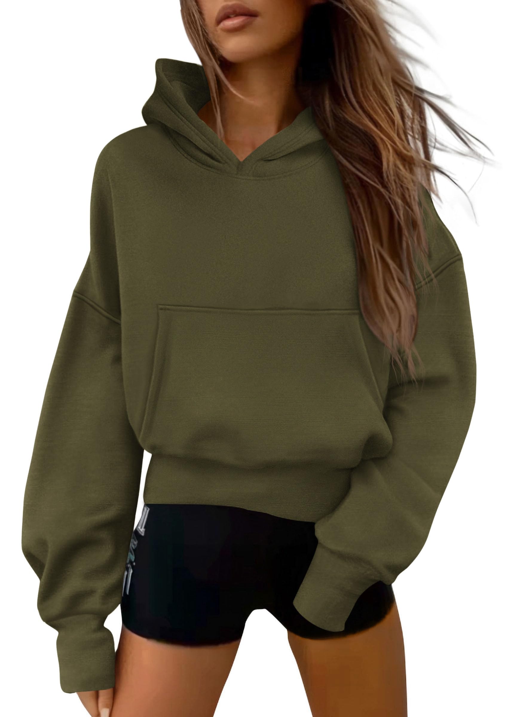 Women's Fall Half Zip Cropped Hoodie Sweatshirt